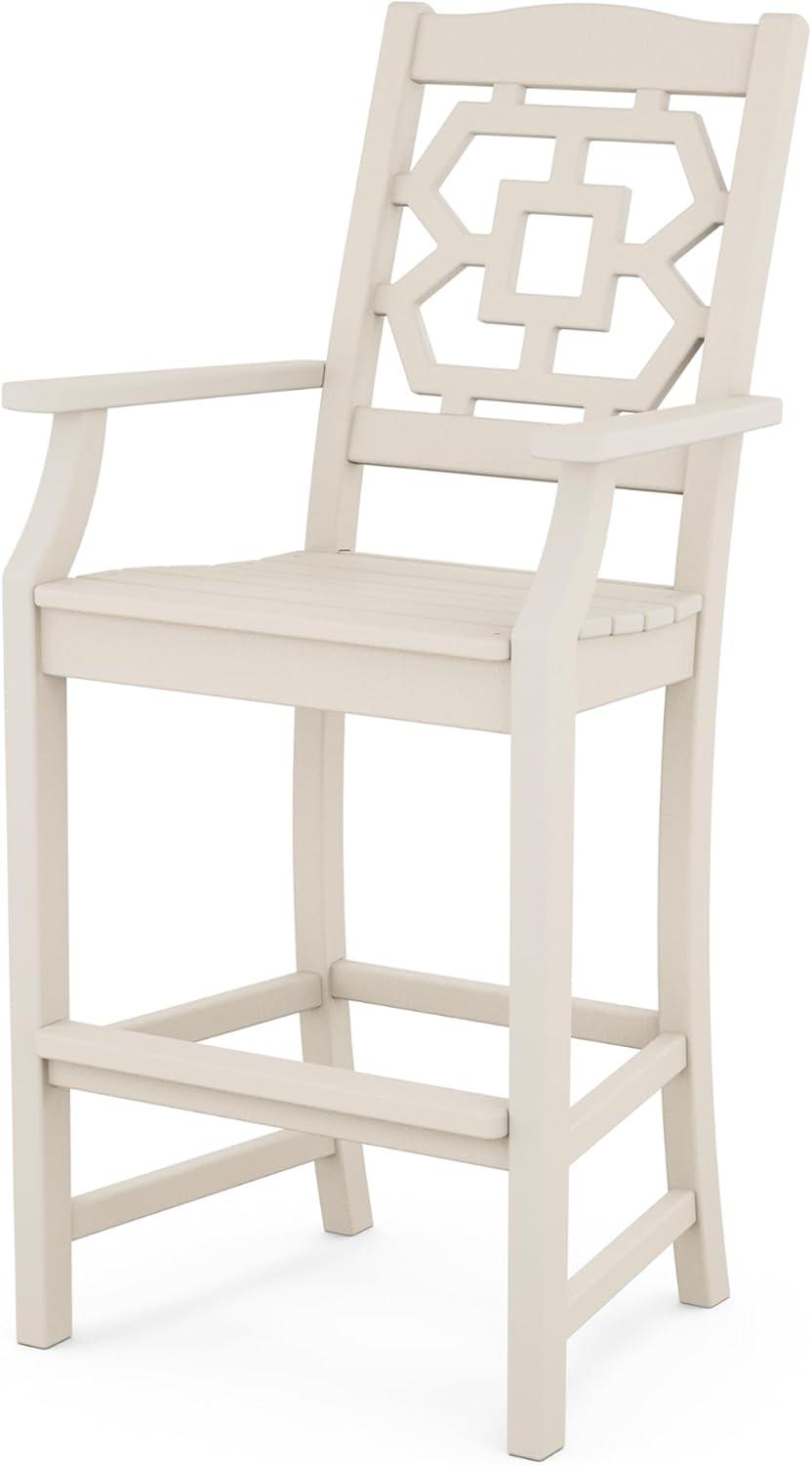 imageMartha Stewart by POLYWOOD Chinoiserie 9Piece Square Bar Set with Trestle Legs in SandSand