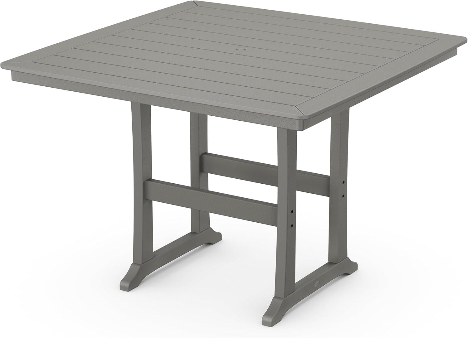 imageMartha Stewart by POLYWOOD Chinoiserie 9Piece Square Bar Set with Trestle Legs in SandSlate Grey