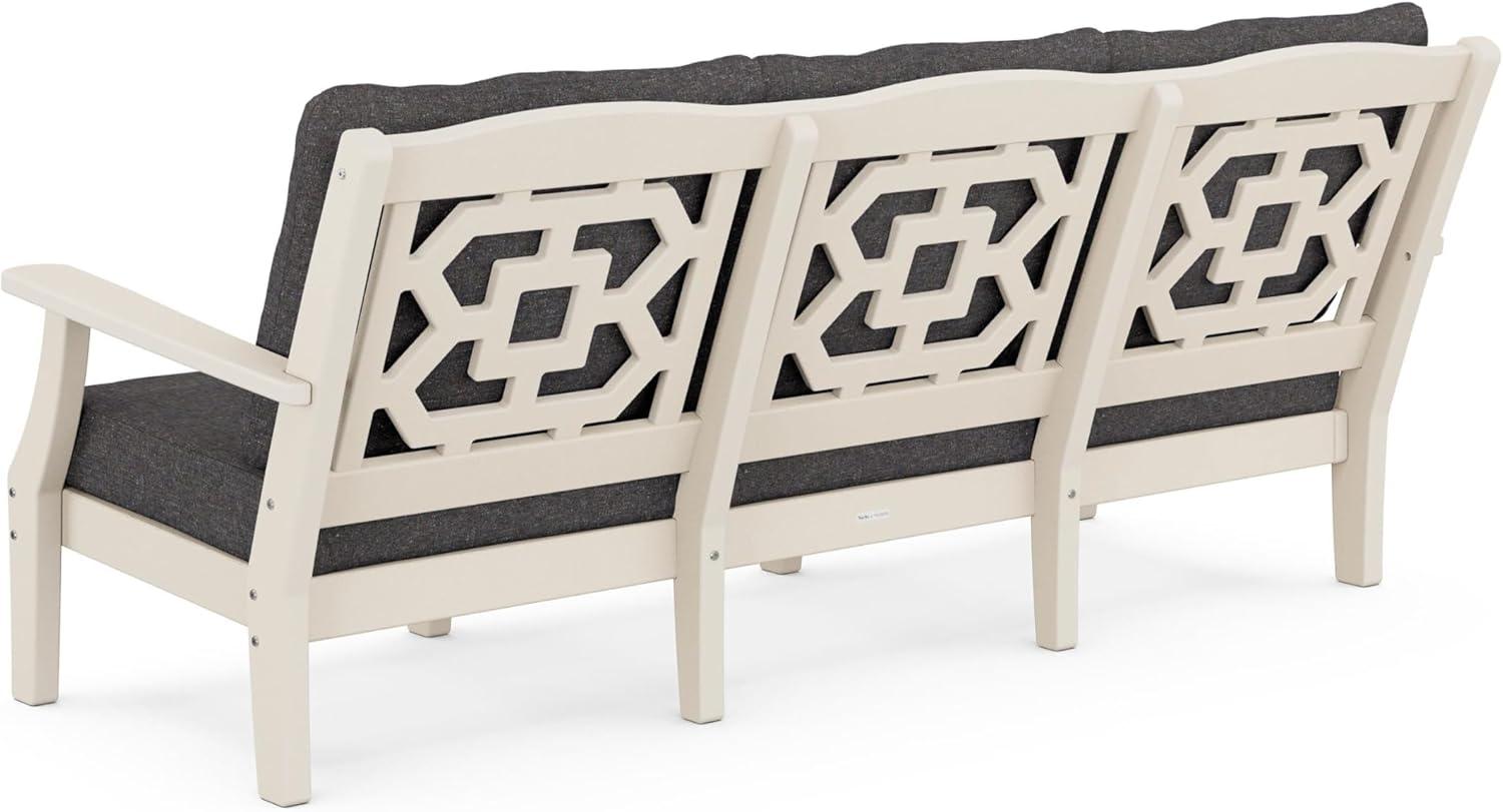 imageMartha Stewart by POLYWOOD Chinoiserie Deep Seating Sofa in WhiteGlacier SpaSand Ash Charcoal