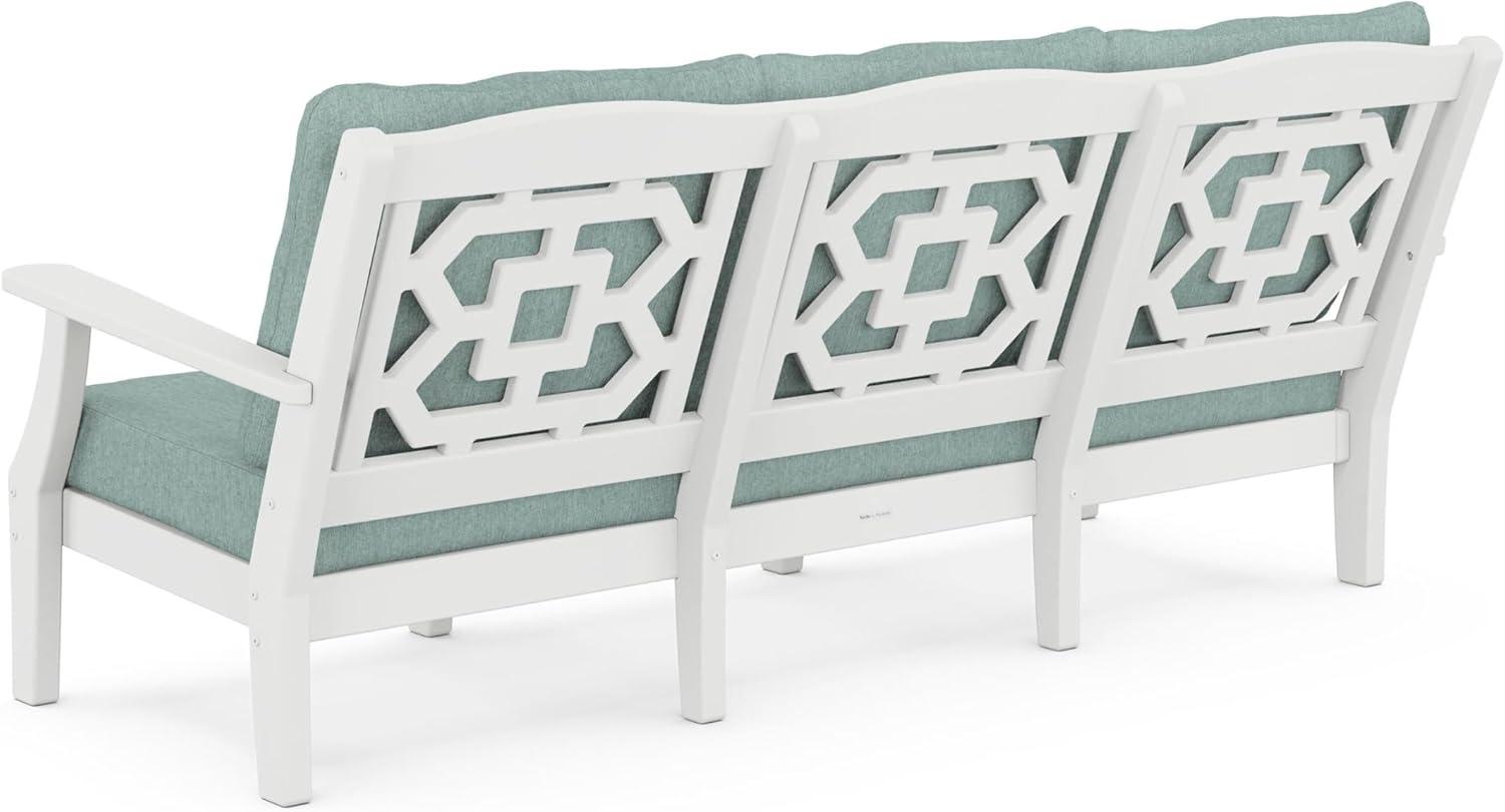 imageMartha Stewart by POLYWOOD Chinoiserie Deep Seating Sofa in WhiteGlacier SpaWhite Glacier Spa