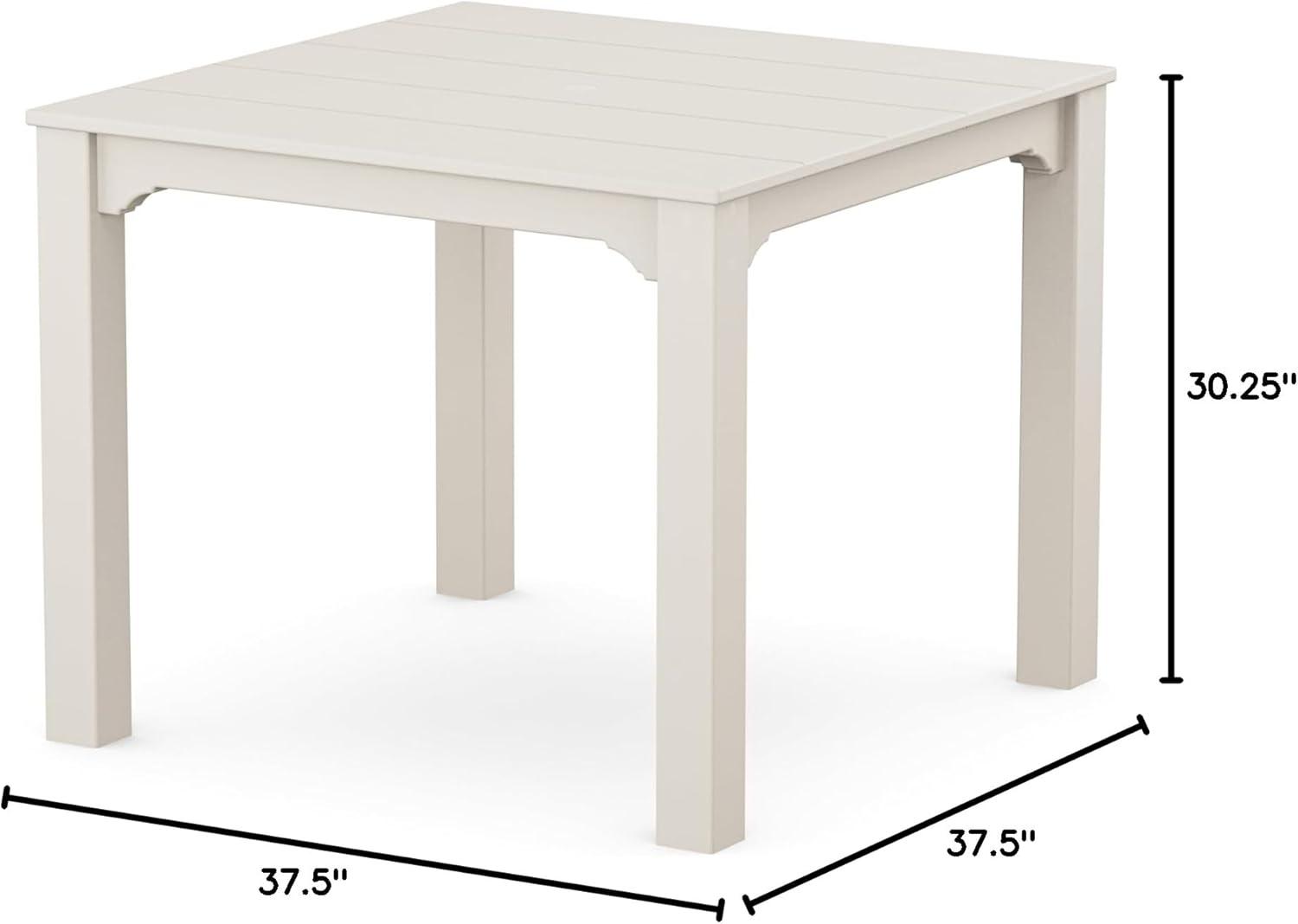 imageMartha Stewart by POLYWOOD Chinoiserie Parsons 38quot Square Dining Table in BlackSand