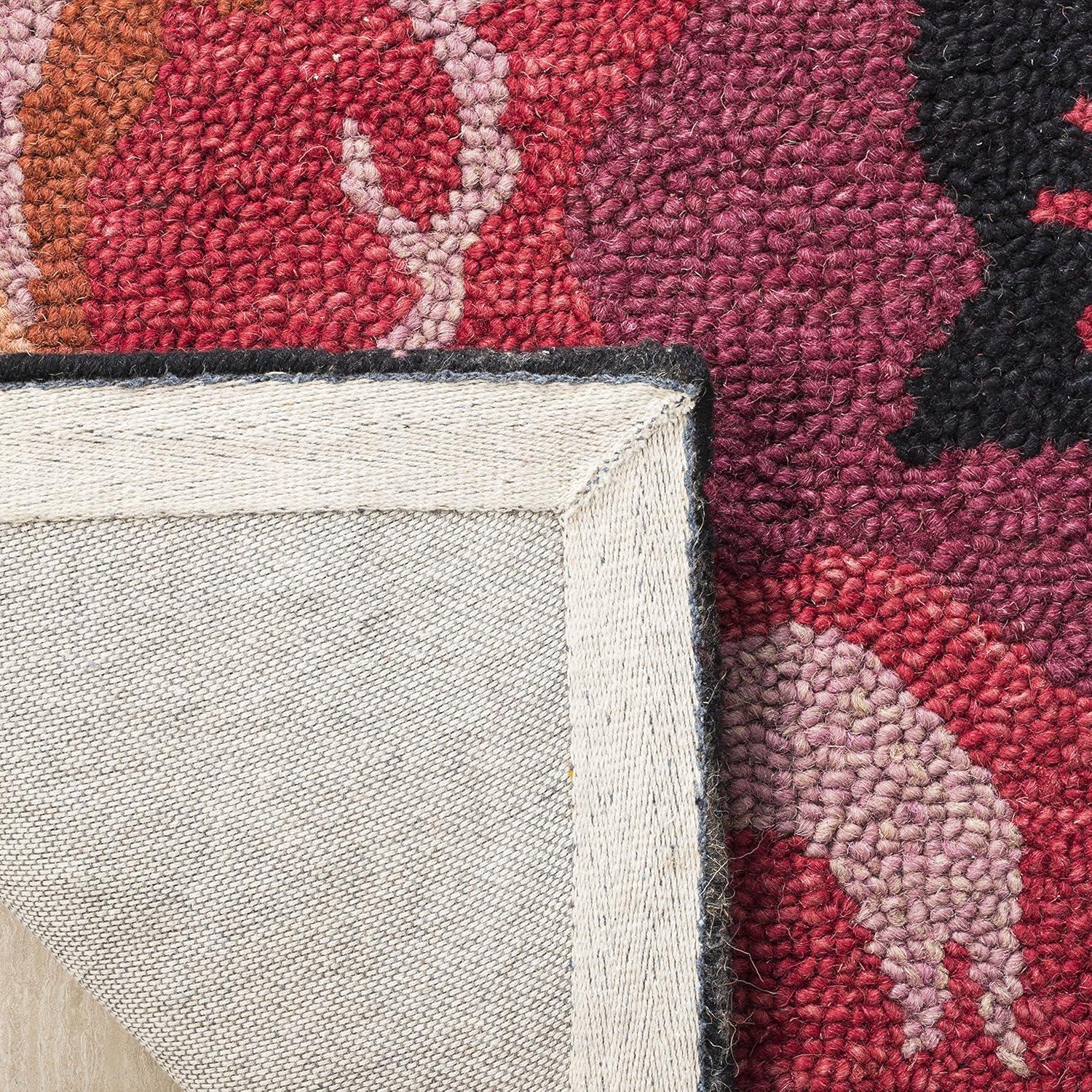 imageMartha Stewart x SAFAVIEH Area Rug Collection 3 x 5 Red Handmade Wool Ideal for Living Room Bedroom Foyer Accent Space MSR4872ARed