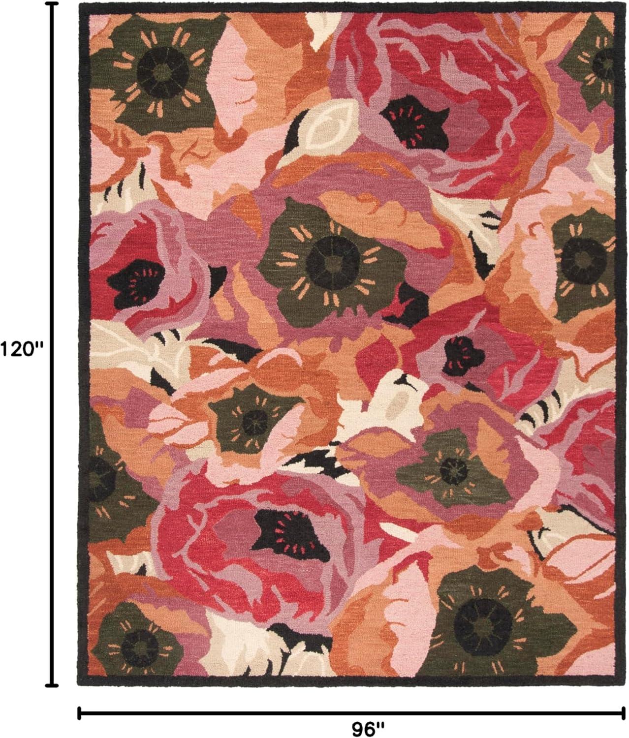 imageMartha Stewart x SAFAVIEH Area Rug Collection 3 x 5 Red Handmade Wool Ideal for Living Room Bedroom Foyer Accent Space MSR4872ARed