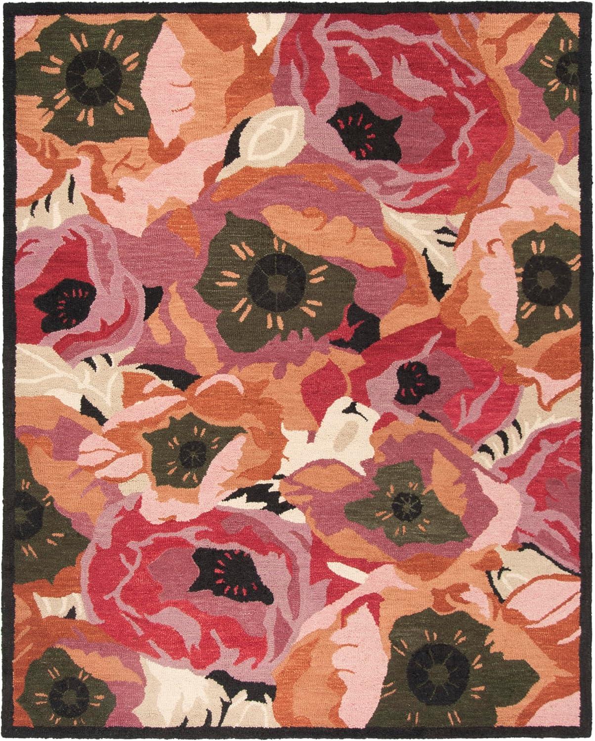 imageMartha Stewart x SAFAVIEH Area Rug Collection 3 x 5 Red Handmade Wool Ideal for Living Room Bedroom Foyer Accent Space MSR4872ARed