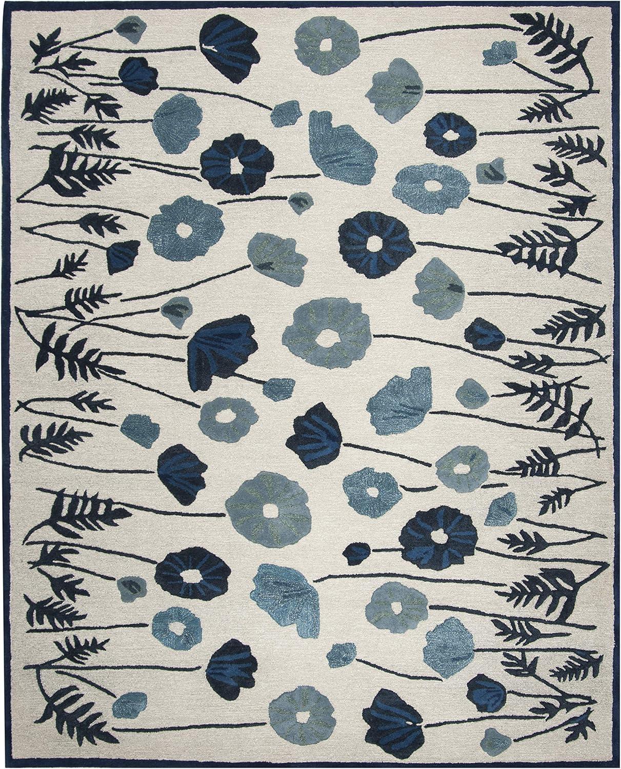 imageMartha Stewart x SAFAVIEH Area Rug Collection 6 Round Nutshell Brown Handmade Wool ampamp Viscose Ideal for Living Room Bedroom Office Dining Space MSR3627CAzurite Blue