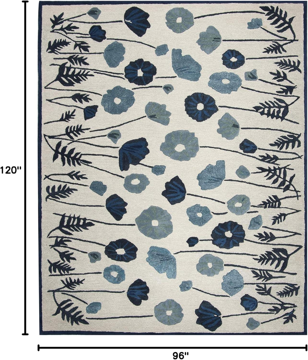 imageMartha Stewart x SAFAVIEH Area Rug Collection 6 Round Nutshell Brown Handmade Wool ampamp Viscose Ideal for Living Room Bedroom Office Dining Space MSR3627CAzurite Blue