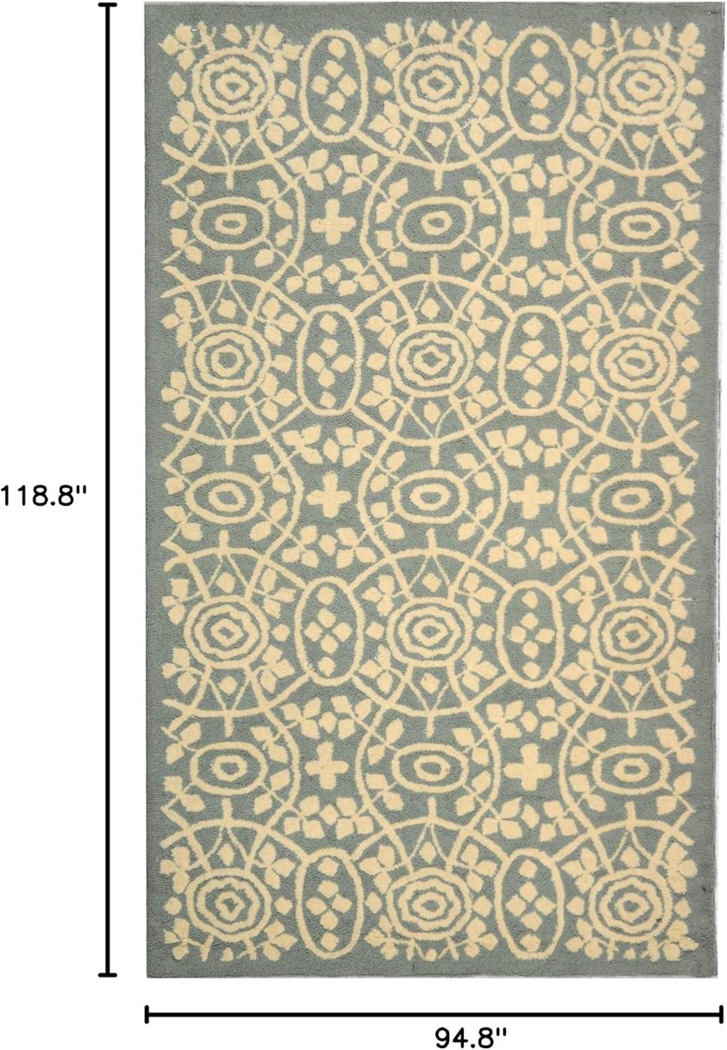 imageMartha Stewart x SAFAVIEH Area Rug Collection 79quot x 99quot Aloe Green HandHooked Cotton Ideal for Living Room Bedroom Dining Space MSR1214BAloe