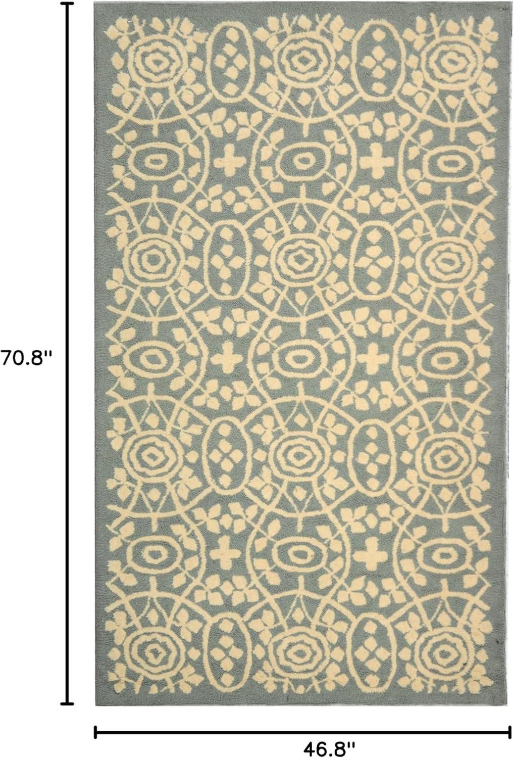 imageMartha Stewart x SAFAVIEH Area Rug Collection 79quot x 99quot Aloe Green HandHooked Cotton Ideal for Living Room Bedroom Dining Space MSR1214BAloe