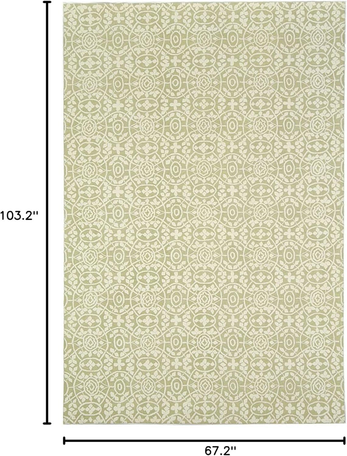 imageMartha Stewart x SAFAVIEH Area Rug Collection 79quot x 99quot Aloe Green HandHooked Cotton Ideal for Living Room Bedroom Dining Space MSR1214BLinen