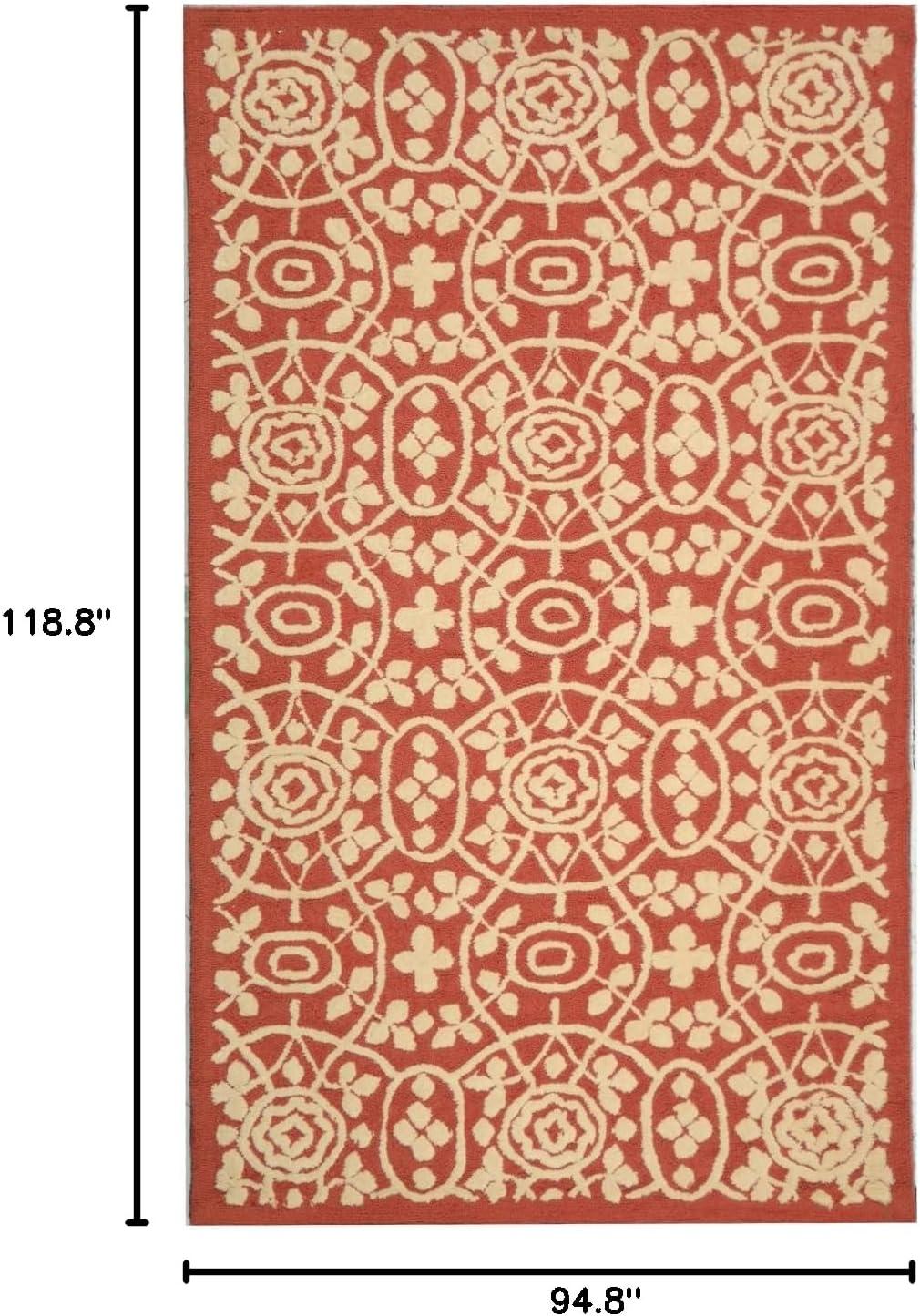 imageMartha Stewart x SAFAVIEH Area Rug Collection 79quot x 99quot Aloe Green HandHooked Cotton Ideal for Living Room Bedroom Dining Space MSR1214BTea Rose