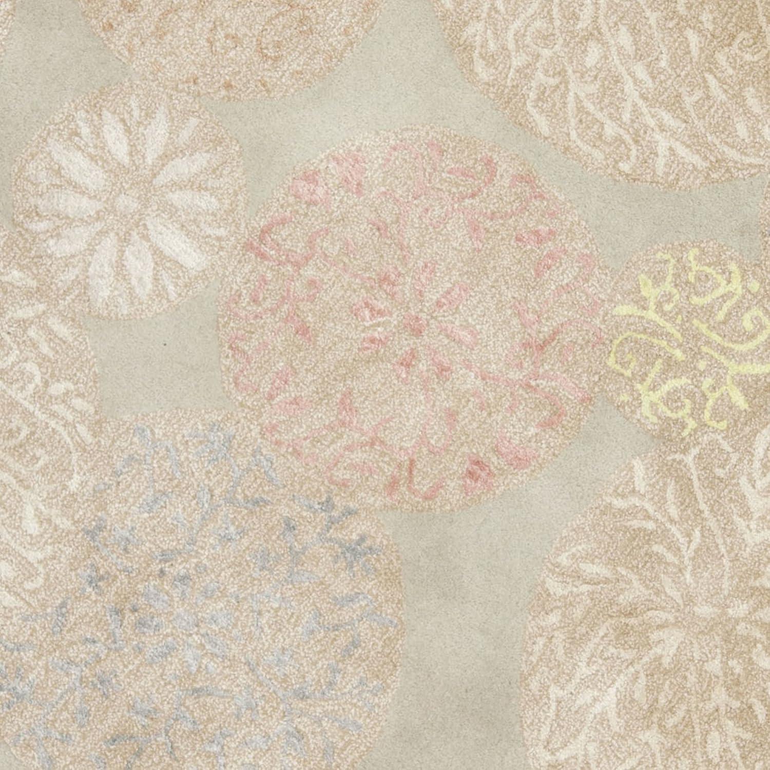 imageMartha Stewart x SAFAVIEH Area Rug Collection 79quot x 99quot Herbal Garden Handmade Wool ampamp Viscose Ideal for Living Room Bedroom Office Dining Space MSR3259CHerbal Garden