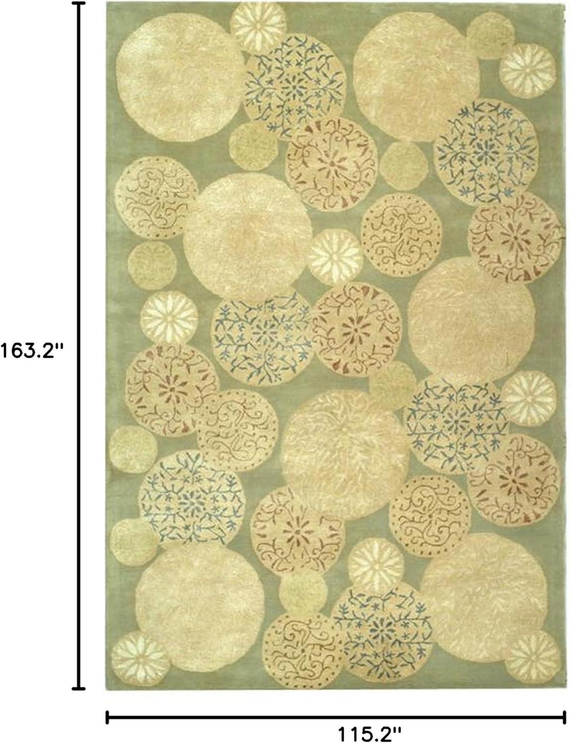 imageMartha Stewart x SAFAVIEH Area Rug Collection 79quot x 99quot Herbal Garden Handmade Wool ampamp Viscose Ideal for Living Room Bedroom Office Dining Space MSR3259CHerbal Garden