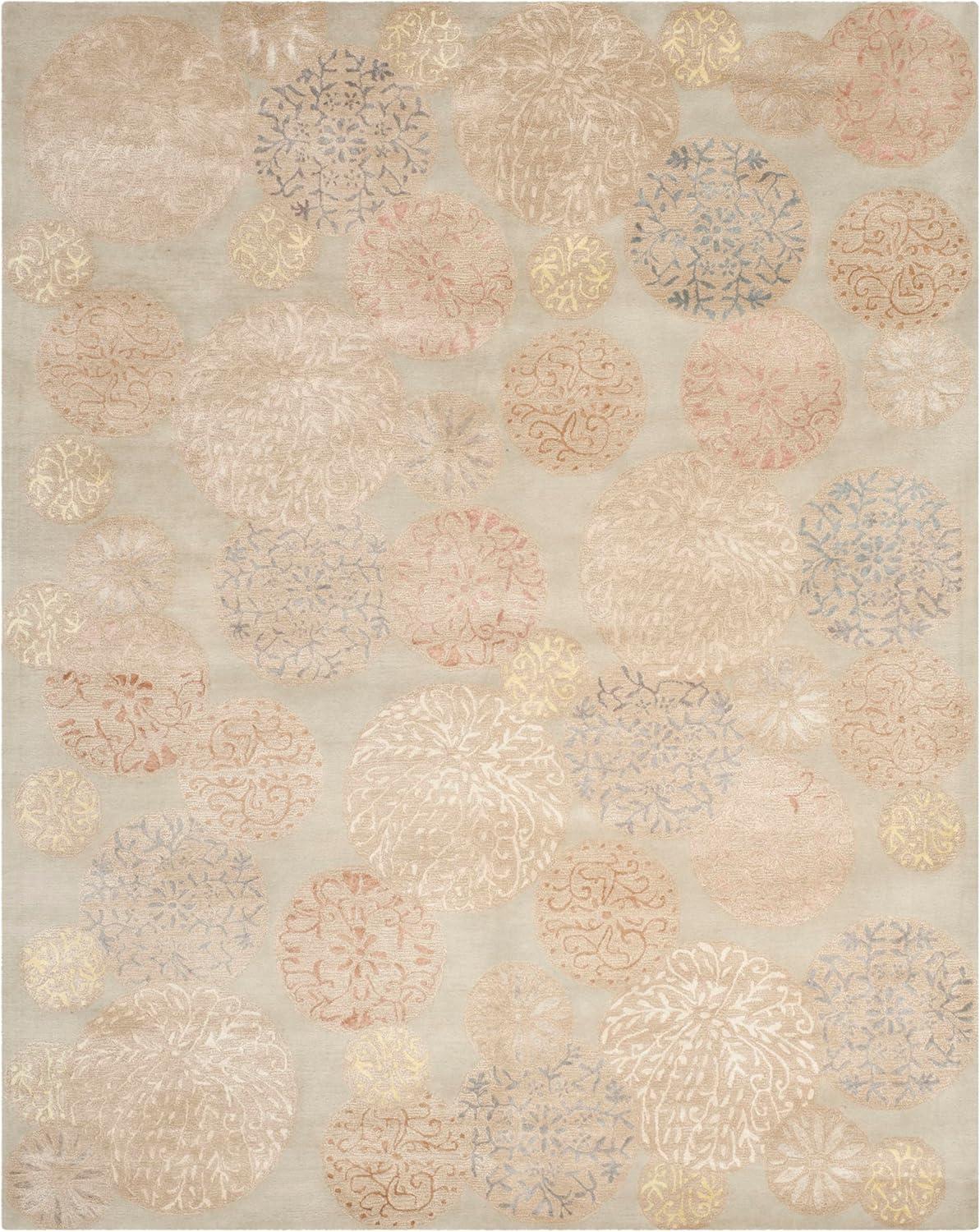 imageMartha Stewart x SAFAVIEH Area Rug Collection 79quot x 99quot Herbal Garden Handmade Wool ampamp Viscose Ideal for Living Room Bedroom Office Dining Space MSR3259CHerbal Garden