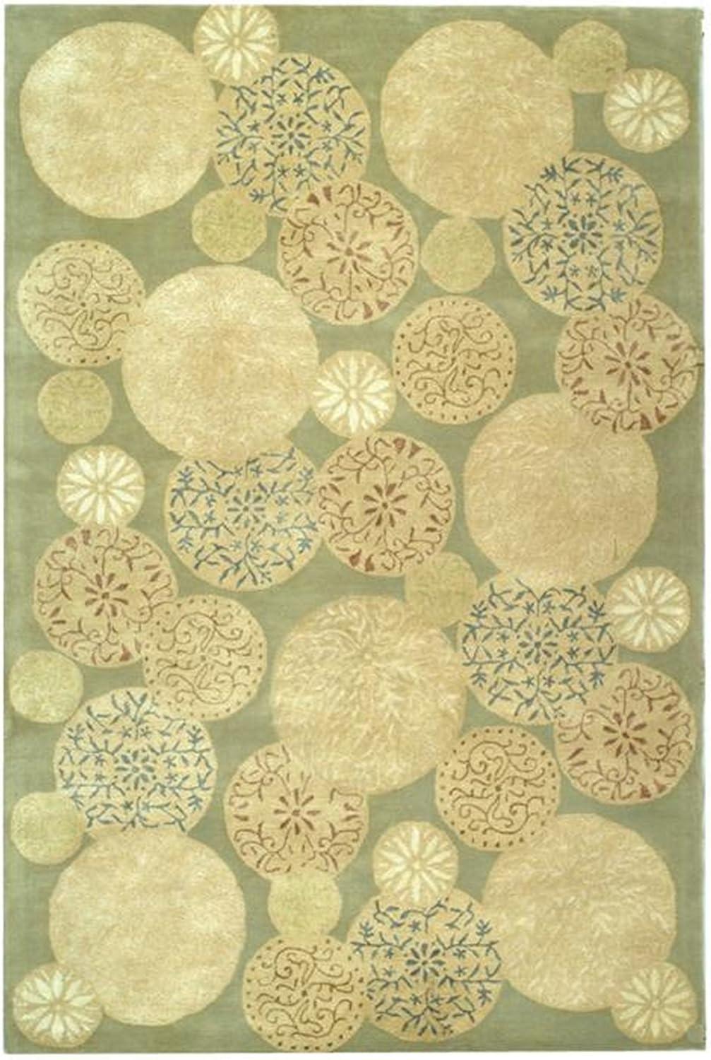 imageMartha Stewart x SAFAVIEH Area Rug Collection 79quot x 99quot Herbal Garden Handmade Wool ampamp Viscose Ideal for Living Room Bedroom Office Dining Space MSR3259CHerbal Garden