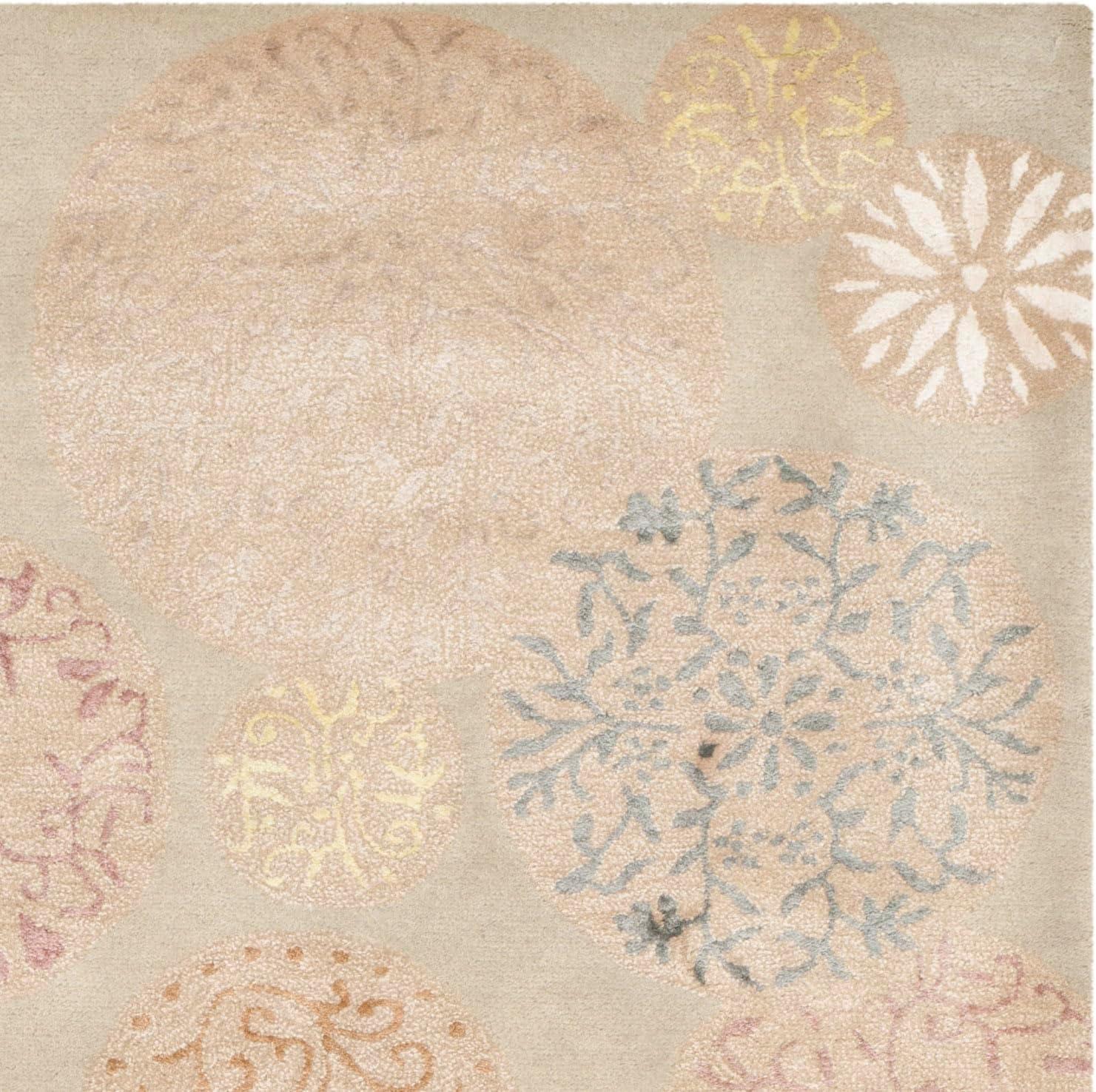 imageMartha Stewart x SAFAVIEH Area Rug Collection 79quot x 99quot Herbal Garden Handmade Wool ampamp Viscose Ideal for Living Room Bedroom Office Dining Space MSR3259CHerbal Garden