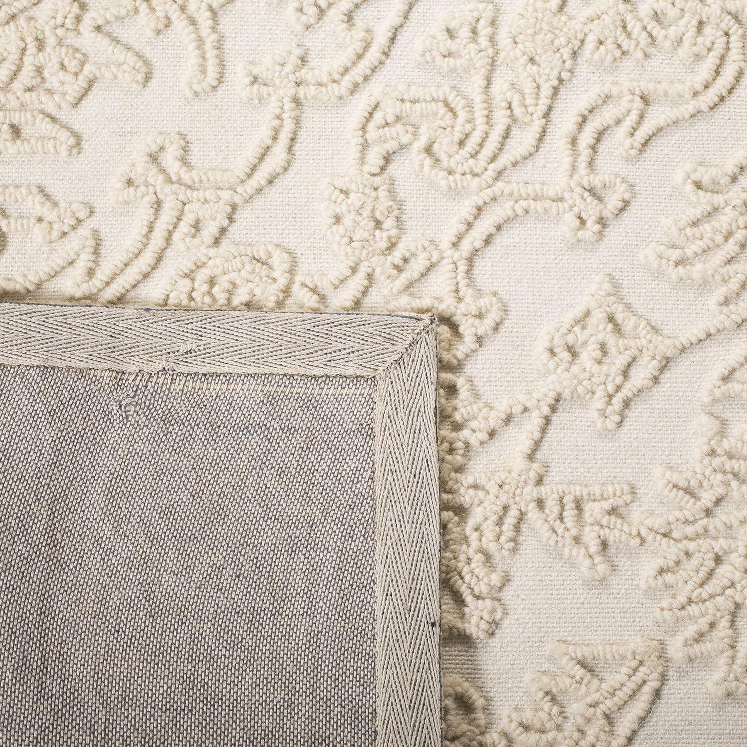 imageMartha Stewart x SAFAVIEH Area Rug Collection 8 x 10 Ivory Handmade Wool Ideal for Living Room Bedroom Office Dining Space MSR3512CIvory