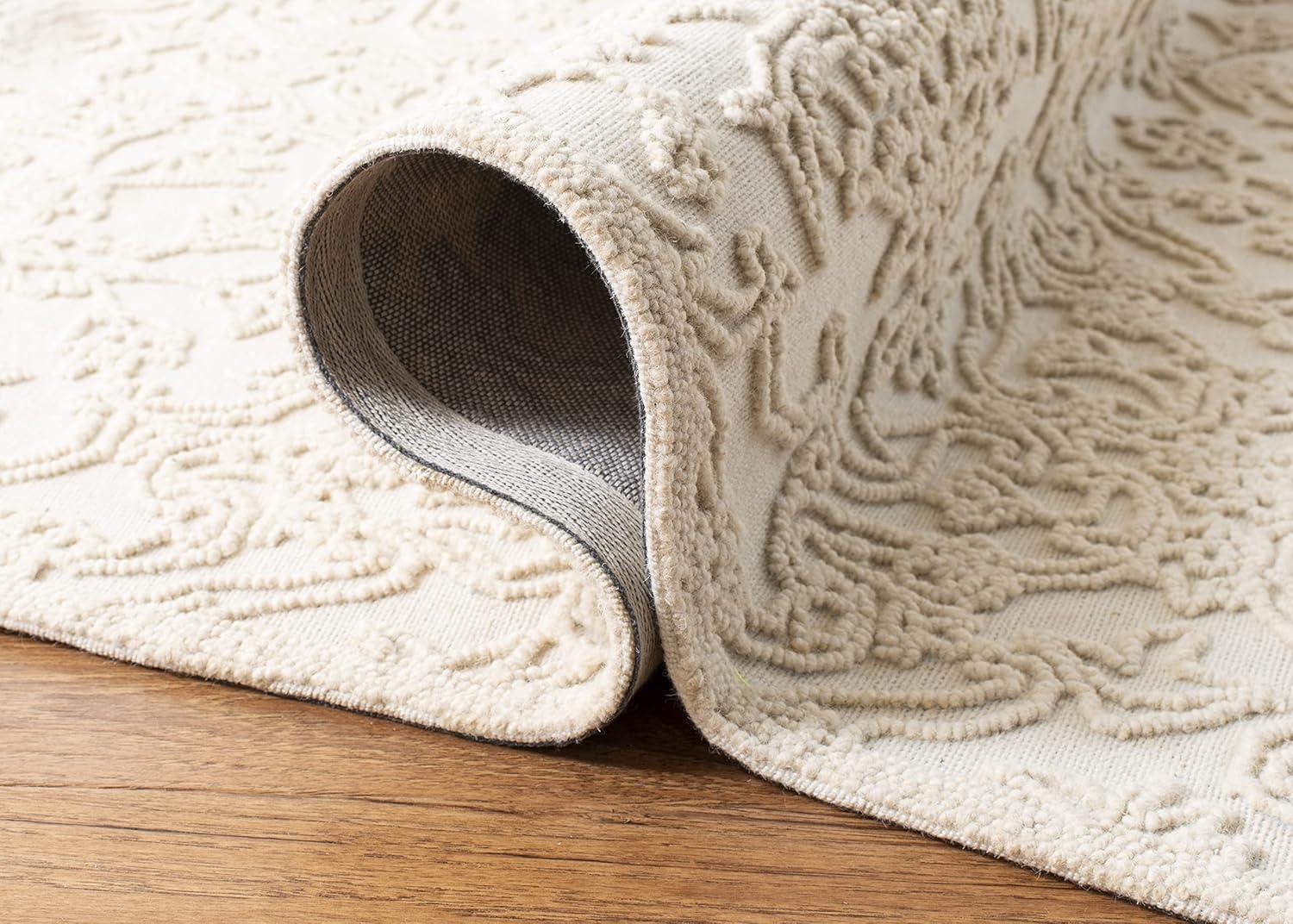 imageMartha Stewart x SAFAVIEH Area Rug Collection 8 x 10 Ivory Handmade Wool Ideal for Living Room Bedroom Office Dining Space MSR3512CIvory