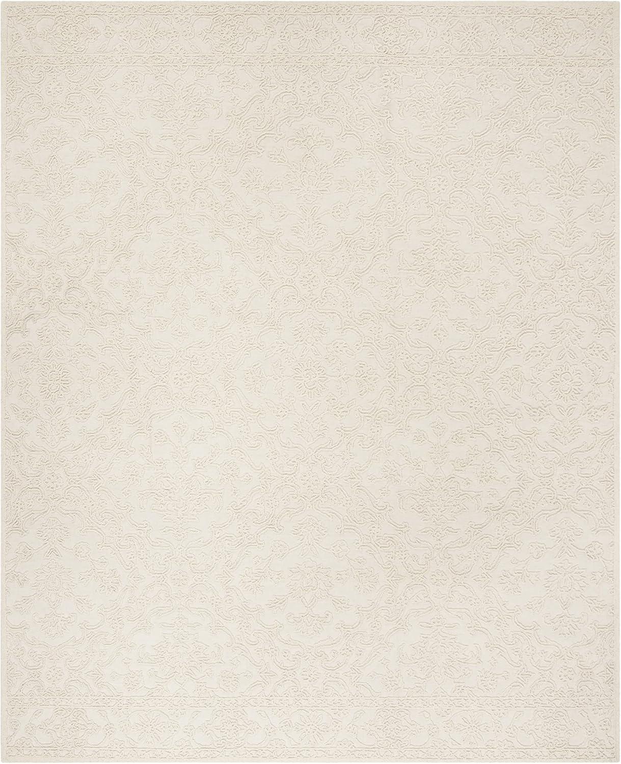 imageMartha Stewart x SAFAVIEH Area Rug Collection 8 x 10 Ivory Handmade Wool Ideal for Living Room Bedroom Office Dining Space MSR3512CIvory