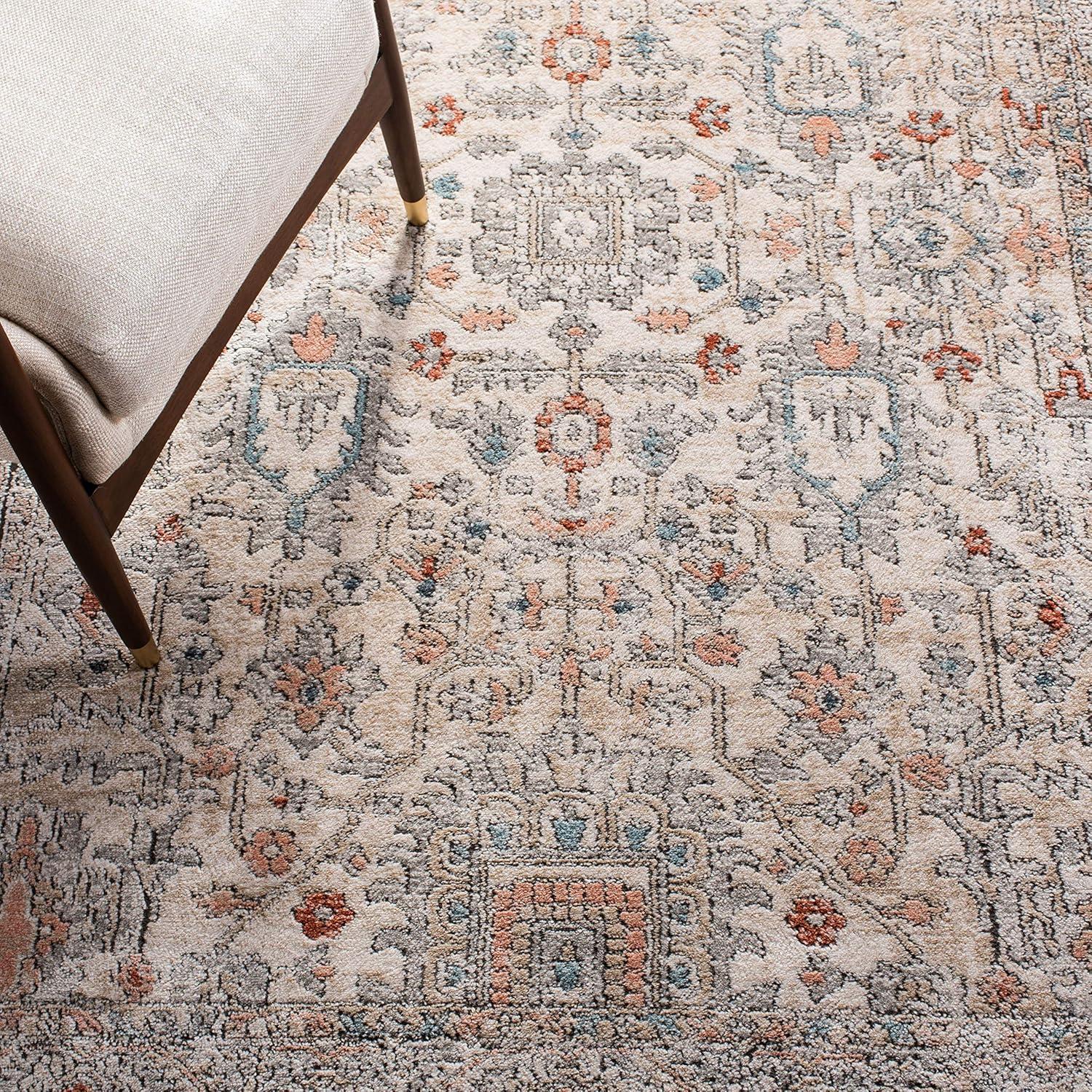 imageMartha Stewart x SAFAVIEH Area Rug Collection 8 x 10 Light Blue ampamp Ivory NonShedding ampamp Easy Cleaning Ideal for Living Room Bedroom Office Dining Space MSR877MGreyIvory