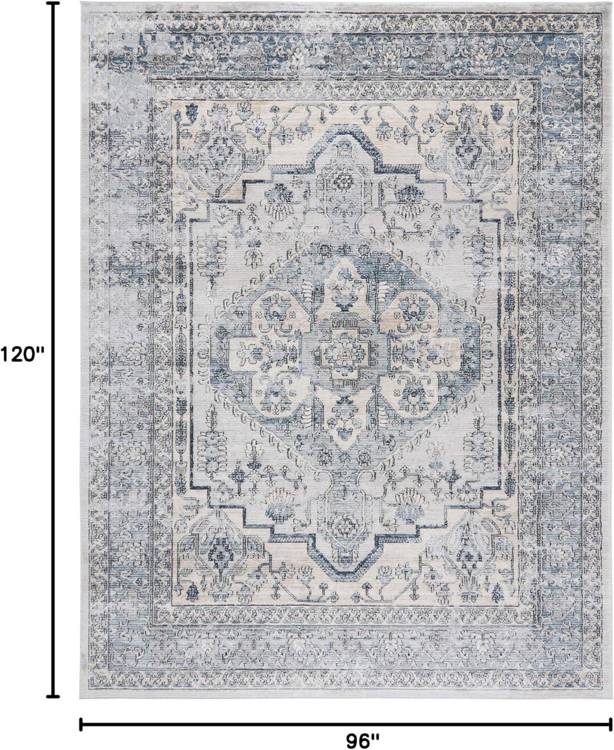 imageMartha Stewart x SAFAVIEH Area Rug Collection 8 x 10 Light Blue ampamp Ivory NonShedding ampamp Easy Cleaning Ideal for Living Room Bedroom Office Dining Space MSR877MLight Blue Ivory