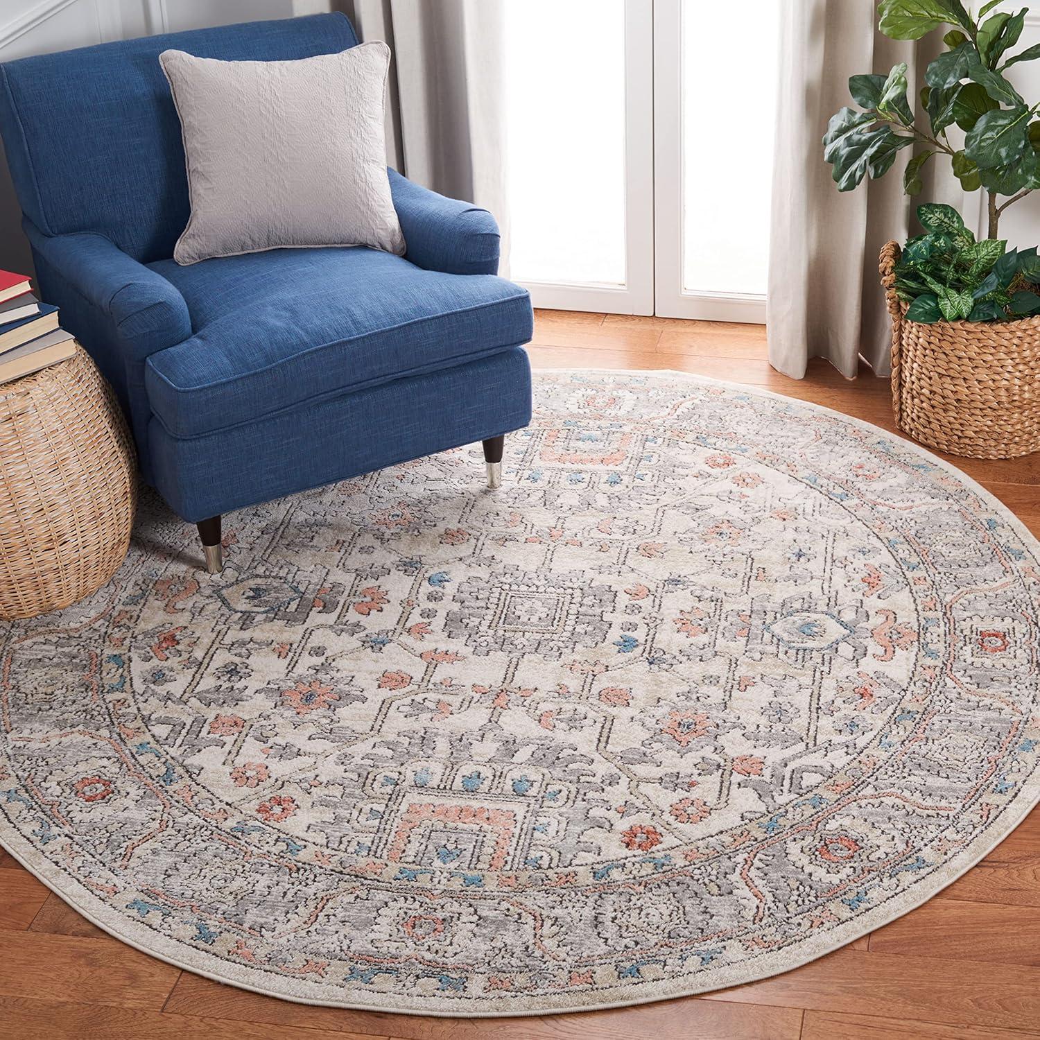 imageMartha Stewart x SAFAVIEH Area Rug Collection 8 x 10 Light Blue ampamp Ivory NonShedding ampamp Easy Cleaning Ideal for Living Room Bedroom Office Dining Space MSR877MGreyIvory