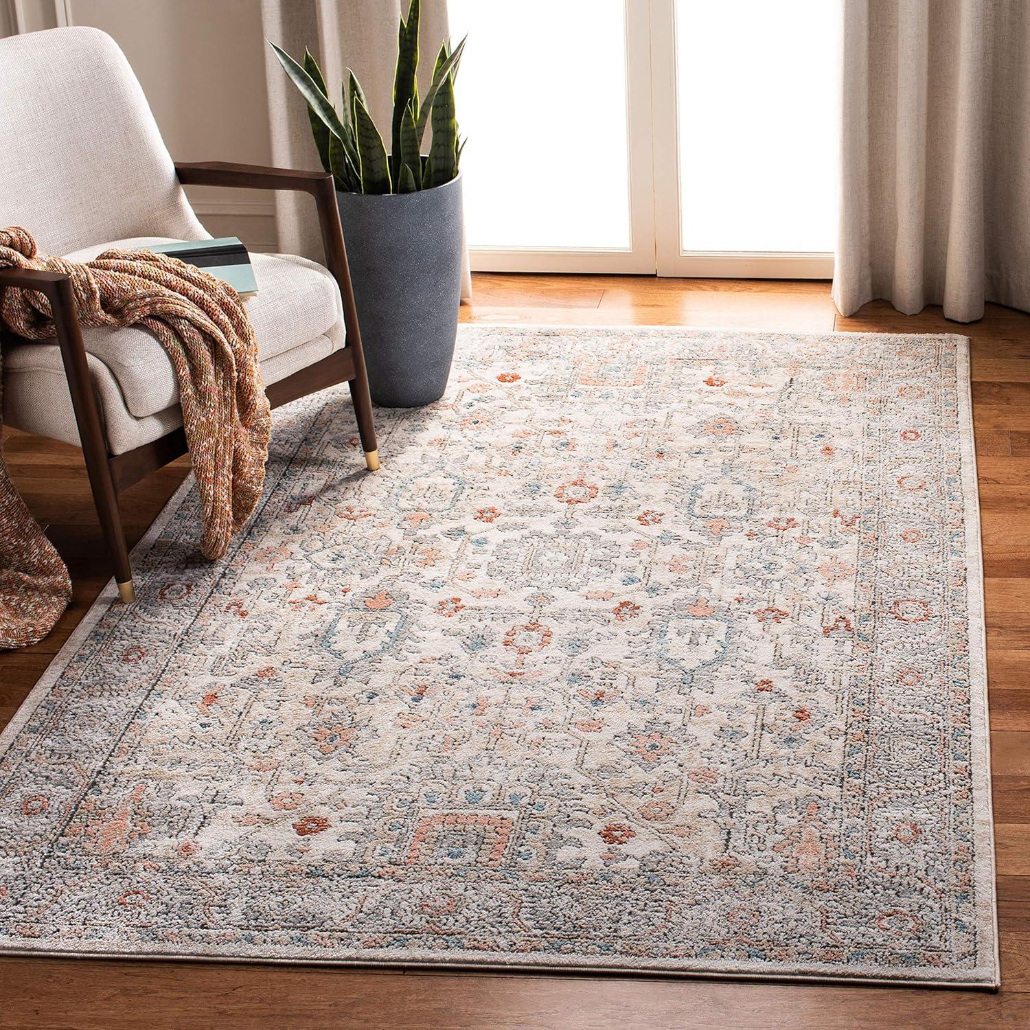 imageMartha Stewart x SAFAVIEH Area Rug Collection 8 x 10 Light Blue ampamp Ivory NonShedding ampamp Easy Cleaning Ideal for Living Room Bedroom Office Dining Space MSR877MGreyIvory