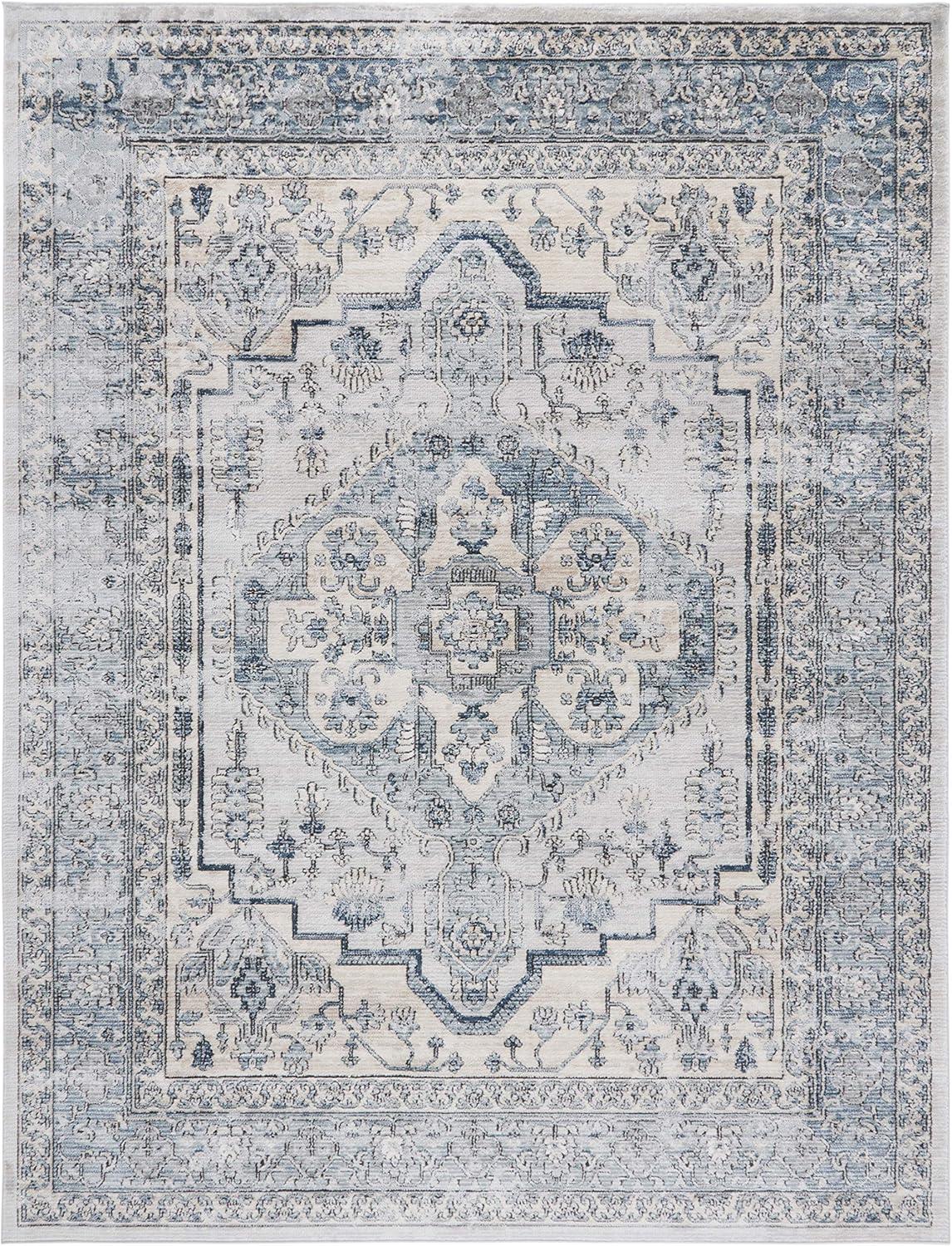 imageMartha Stewart x SAFAVIEH Area Rug Collection 8 x 10 Light Blue ampamp Ivory NonShedding ampamp Easy Cleaning Ideal for Living Room Bedroom Office Dining Space MSR877MLight Blue Ivory