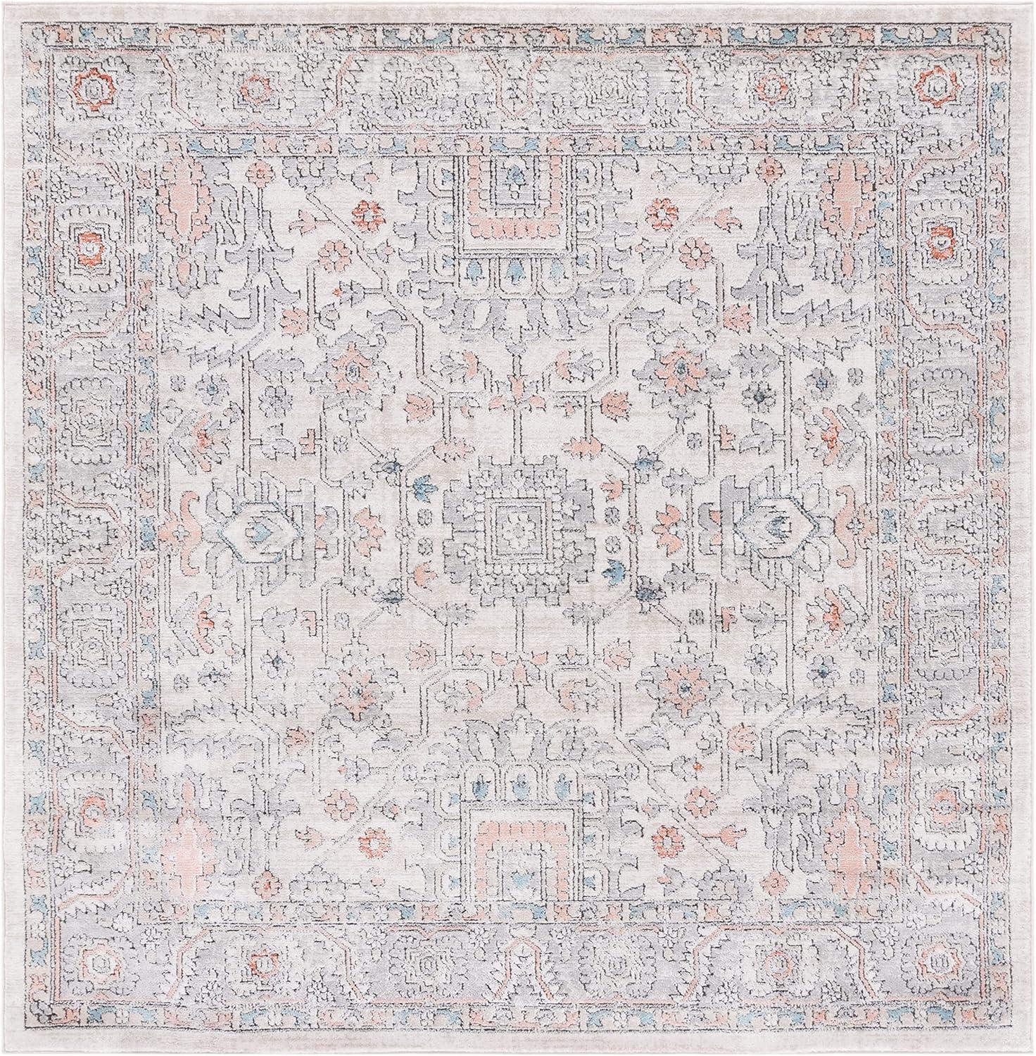 imageMartha Stewart x SAFAVIEH Area Rug Collection 8 x 10 Light Blue ampamp Ivory NonShedding ampamp Easy Cleaning Ideal for Living Room Bedroom Office Dining Space MSR877MGreyIvory