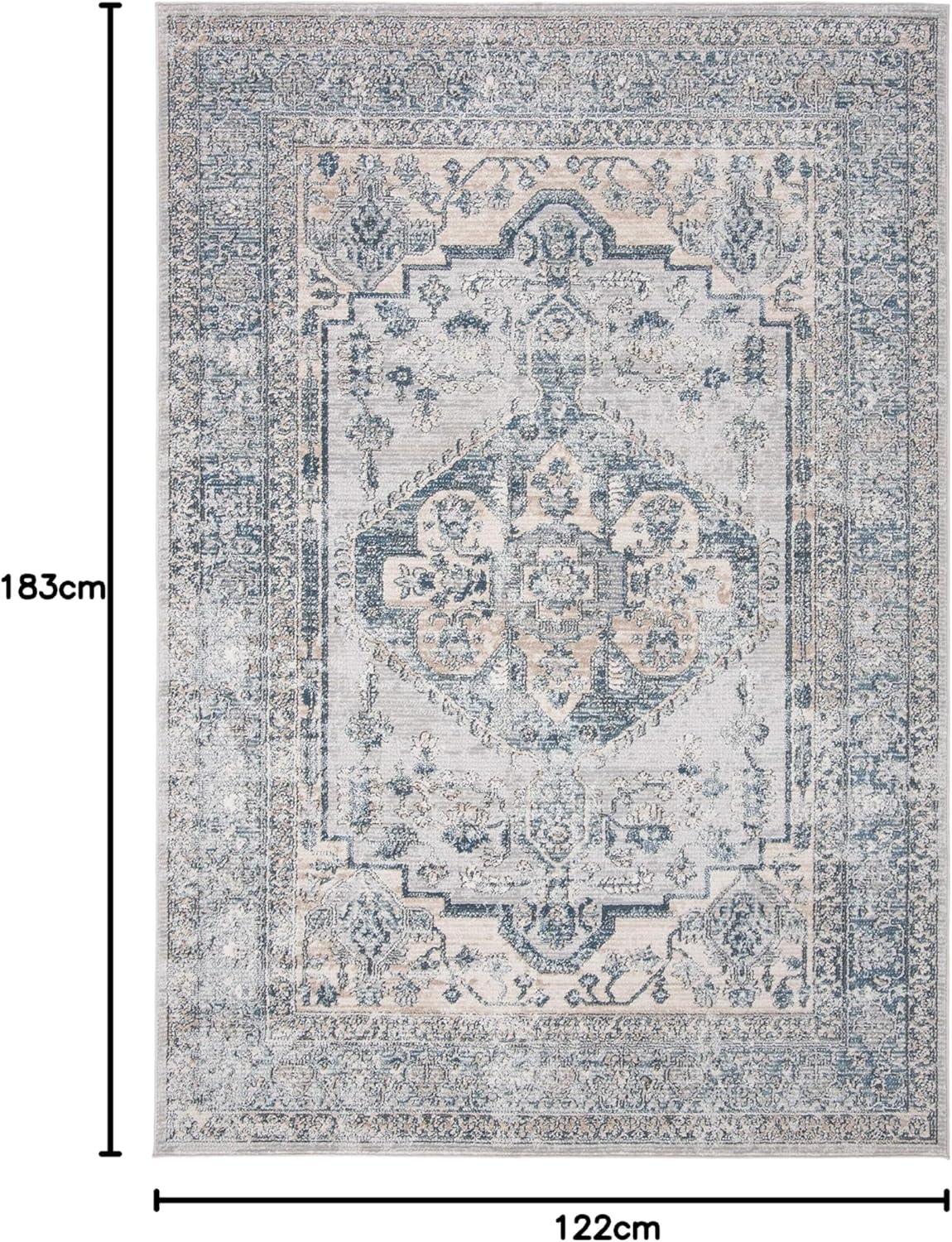 imageMartha Stewart x SAFAVIEH Area Rug Collection 8 x 10 Light Blue ampamp Ivory NonShedding ampamp Easy Cleaning Ideal for Living Room Bedroom Office Dining Space MSR877MLight Blue Ivory