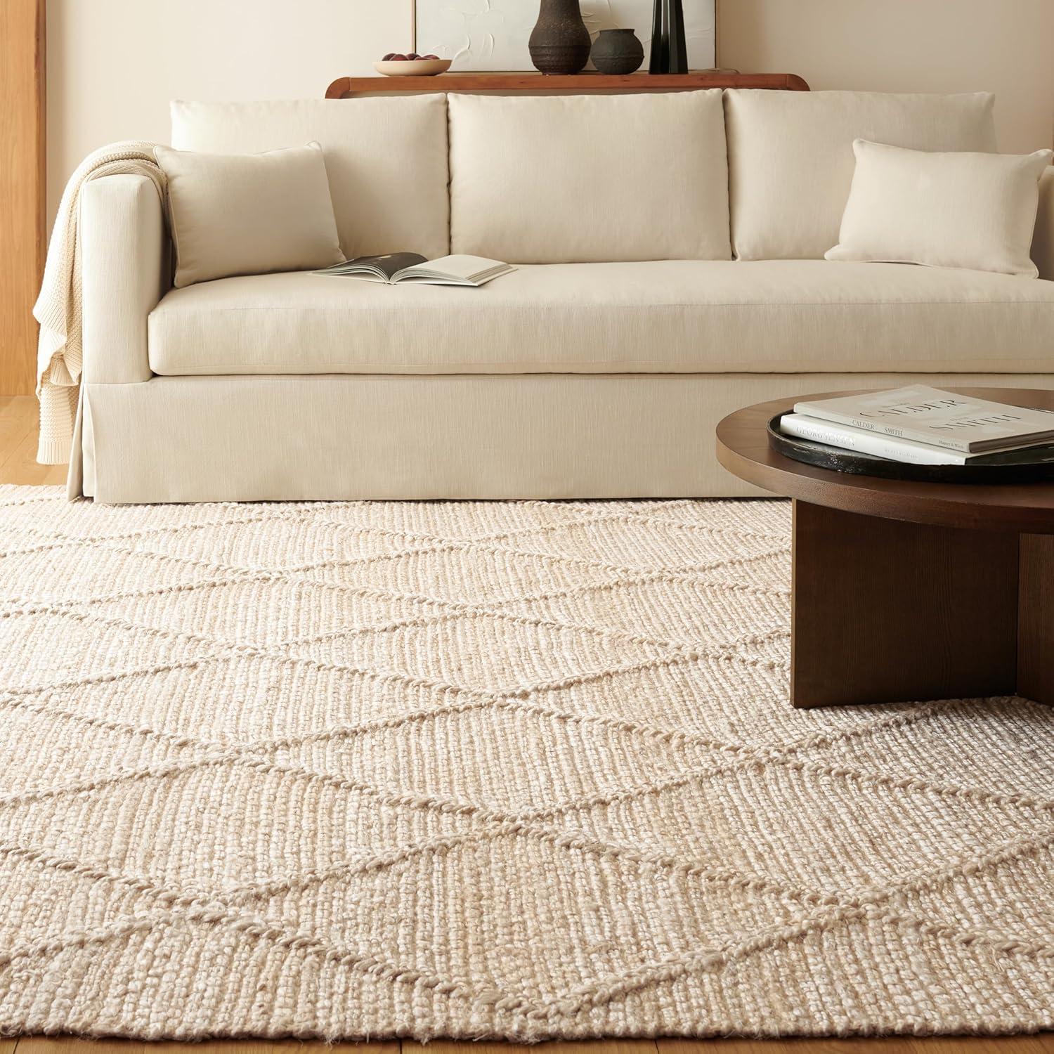 imageMartha Stewart x SAFAVIEH Area Rug Collection 8 x 10 Natural Brown Handmade Jute Farmhouse Style Ideal for Living Room Bedroom Dining Space MSR9553ANatural