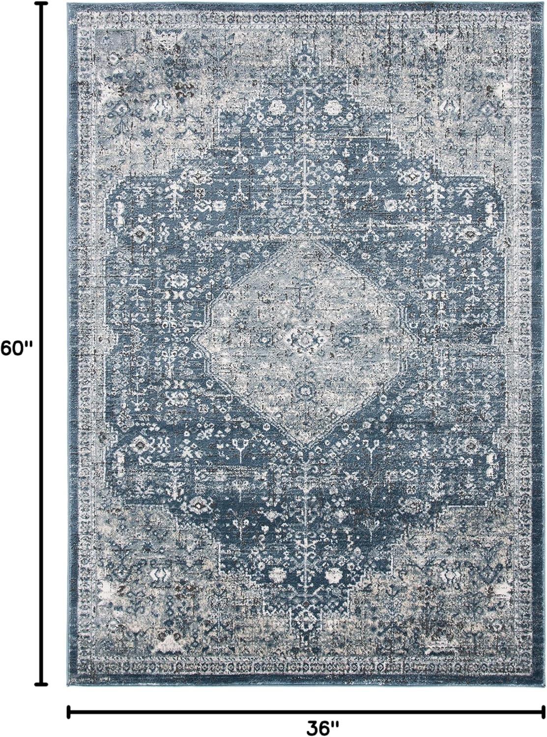 imageMartha Stewart x SAFAVIEH Area Rug Collection 8 x 10 Navy ampamp Ivory NonShedding ampamp Easy Cleaning Ideal for Living Room Bedroom Office Dining Space MSR858NNavyIvory