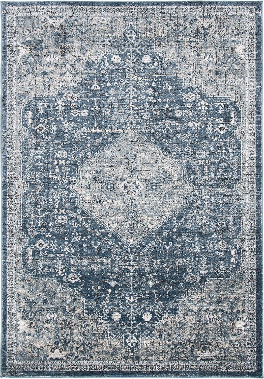 imageMartha Stewart x SAFAVIEH Area Rug Collection 8 x 10 Navy ampamp Ivory NonShedding ampamp Easy Cleaning Ideal for Living Room Bedroom Office Dining Space MSR858NNavyIvory