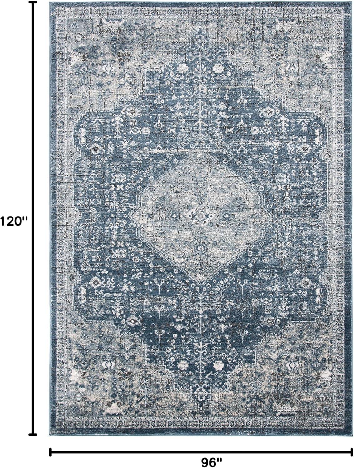 imageMartha Stewart x SAFAVIEH Area Rug Collection 8 x 10 Navy ampamp Ivory NonShedding ampamp Easy Cleaning Ideal for Living Room Bedroom Office Dining Space MSR858NNavyIvory