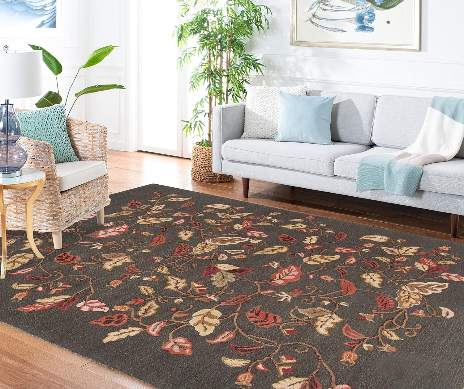 imageMartha Stewart x SAFAVIEH Area Rug Collection 8 x 10 Persimmon Red Handmade Wool ampamp Viscose Ideal for Living Room Bedroom Office Dining Space MSR3611AFrancesca Black