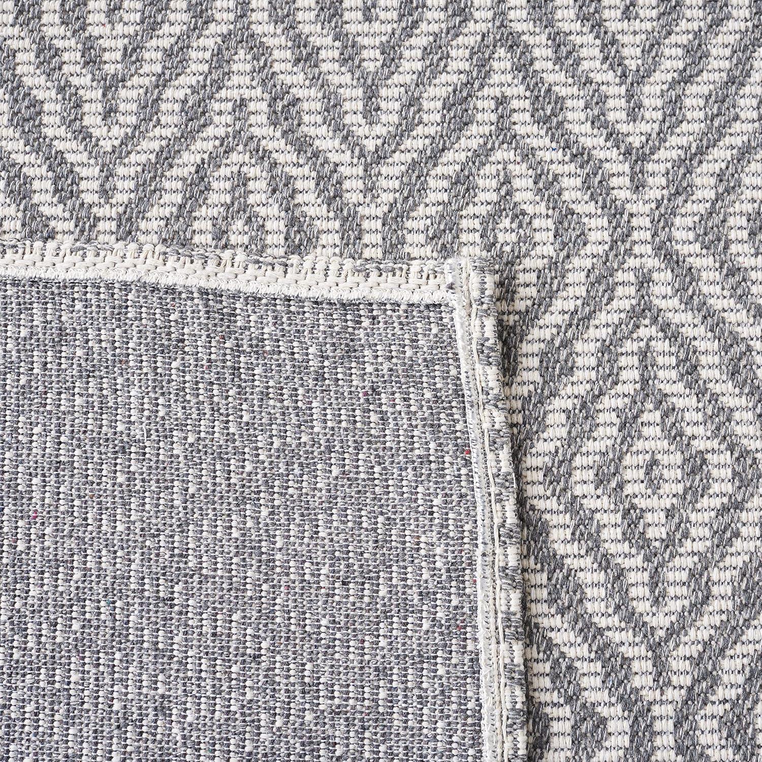 imageMartha Stewart x SAFAVIEH Area Rug Collection 9 x 12 Taupe ampamp Cream Cotton Ideal for Living Room Bedroom Office Dining Space MSR484EGreyIvory