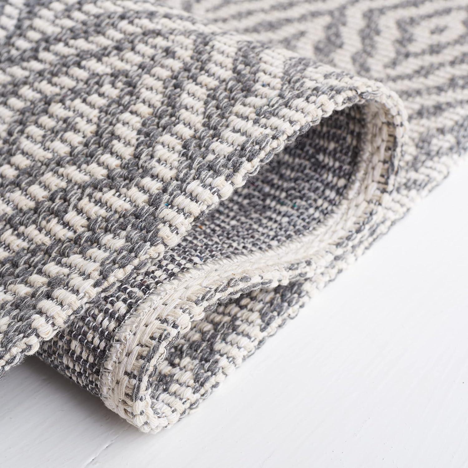 imageMartha Stewart x SAFAVIEH Area Rug Collection 9 x 12 Taupe ampamp Cream Cotton Ideal for Living Room Bedroom Office Dining Space MSR484EGreyIvory