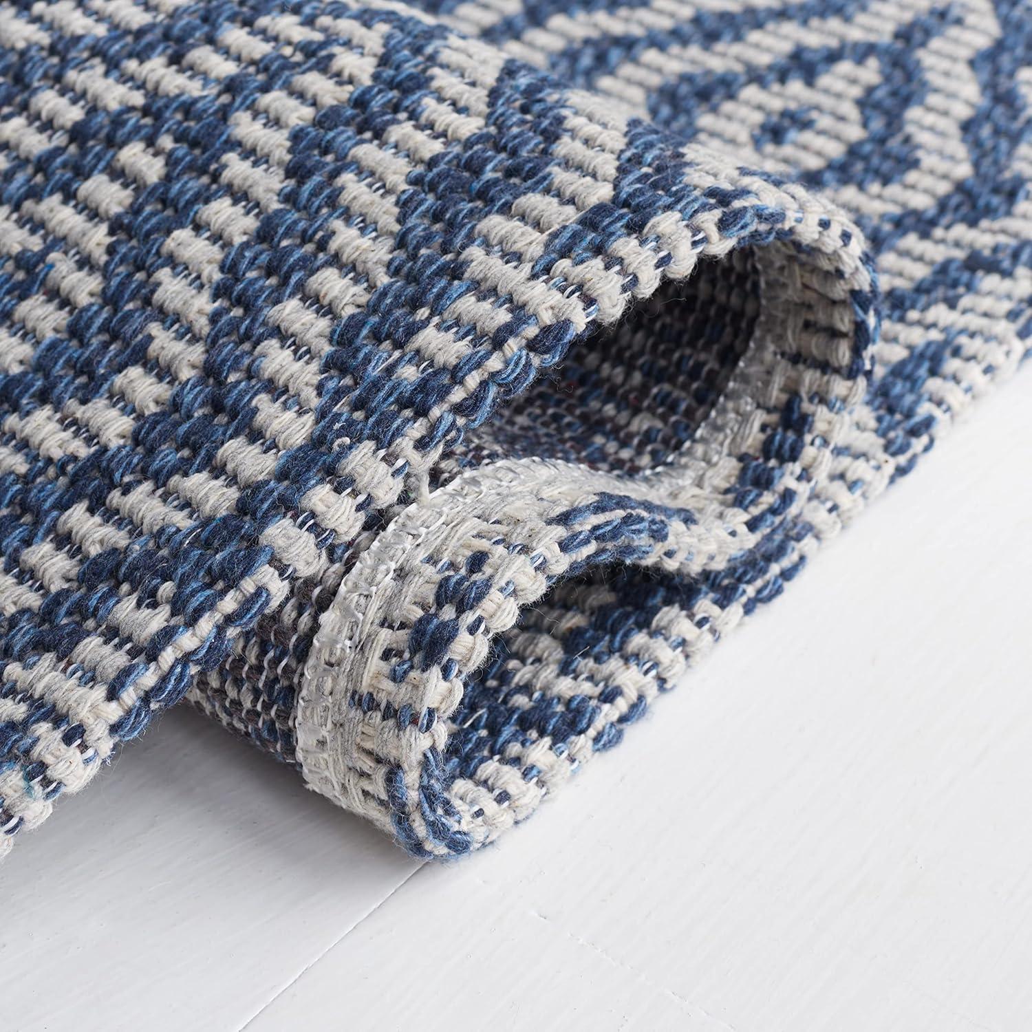 imageMartha Stewart x SAFAVIEH Area Rug Collection 9 x 12 Taupe ampamp Cream Cotton Ideal for Living Room Bedroom Office Dining Space MSR484ENavyLight Grey