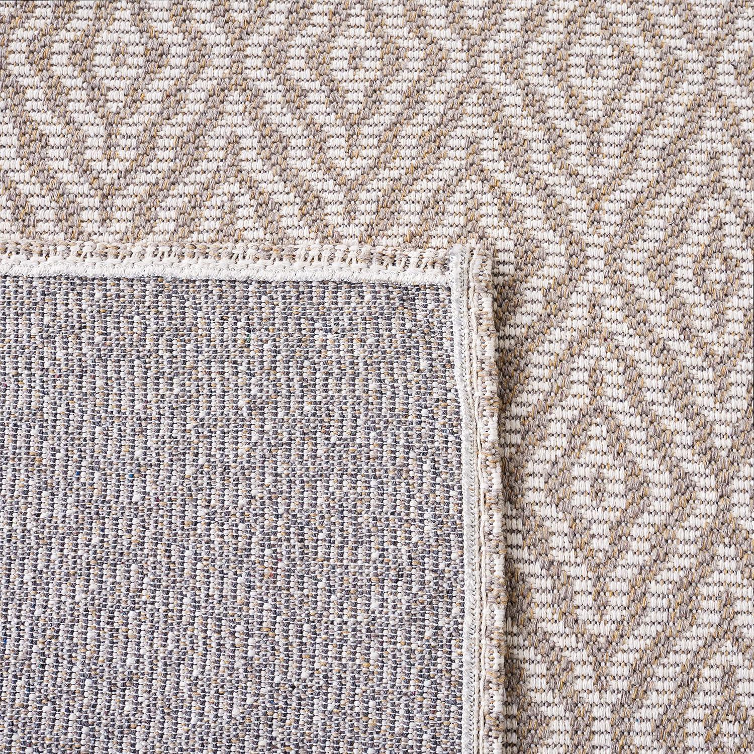 imageMartha Stewart x SAFAVIEH Area Rug Collection 9 x 12 Taupe ampamp Cream Cotton Ideal for Living Room Bedroom Office Dining Space MSR484ETaupeCream