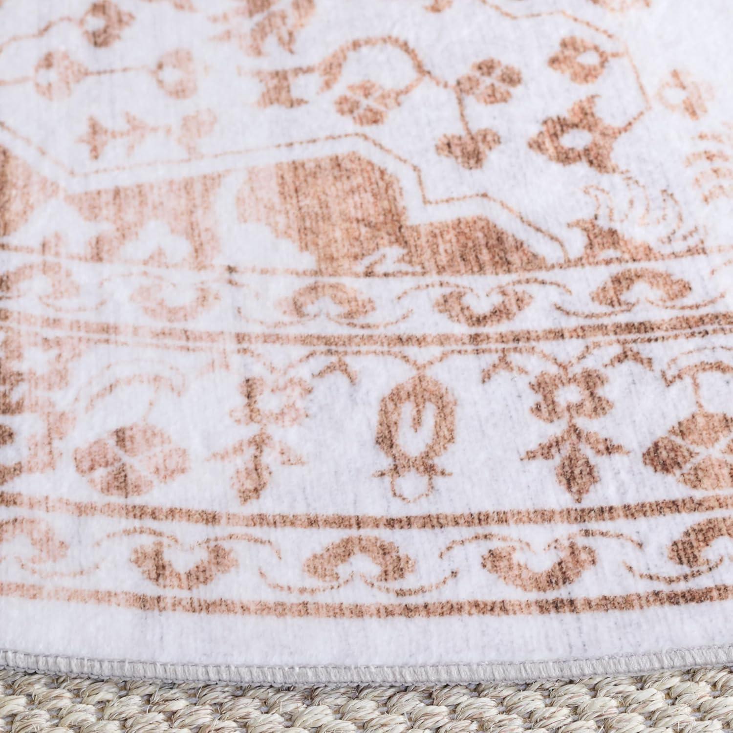 imageMartha Stewart x SAFAVIEH Machine Washable Area Rug Collection 5 x 8 Beige ampamp Gold Slip Resistant ampamp Easy Cleaning Ideal for Ideal for Living Room Bedroom Dining Space MSRW127BBeigeGold