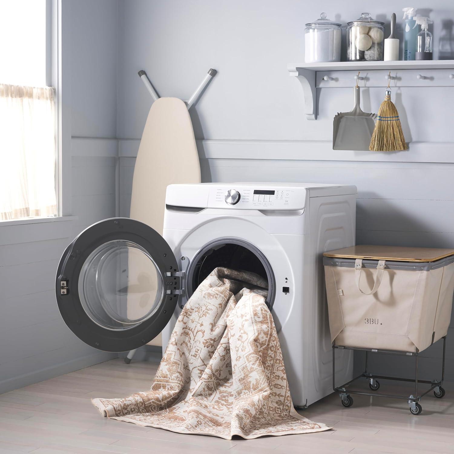 imageMartha Stewart x SAFAVIEH Machine Washable Area Rug Collection 5 x 8 Beige ampamp Gold Slip Resistant ampamp Easy Cleaning Ideal for Ideal for Living Room Bedroom Dining Space MSRW127BBeigeGold