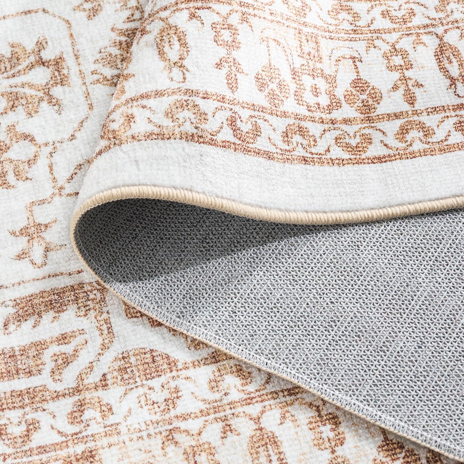 imageMartha Stewart x SAFAVIEH Machine Washable Area Rug Collection 5 x 8 Beige ampamp Gold Slip Resistant ampamp Easy Cleaning Ideal for Ideal for Living Room Bedroom Dining Space MSRW127BBeigeGold