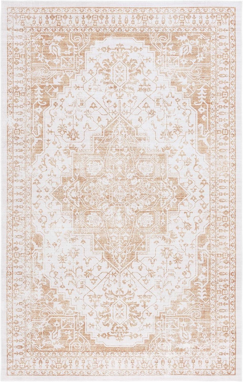 imageMartha Stewart x SAFAVIEH Machine Washable Area Rug Collection 5 x 8 Beige ampamp Gold Slip Resistant ampamp Easy Cleaning Ideal for Ideal for Living Room Bedroom Dining Space MSRW127BBeigeGold
