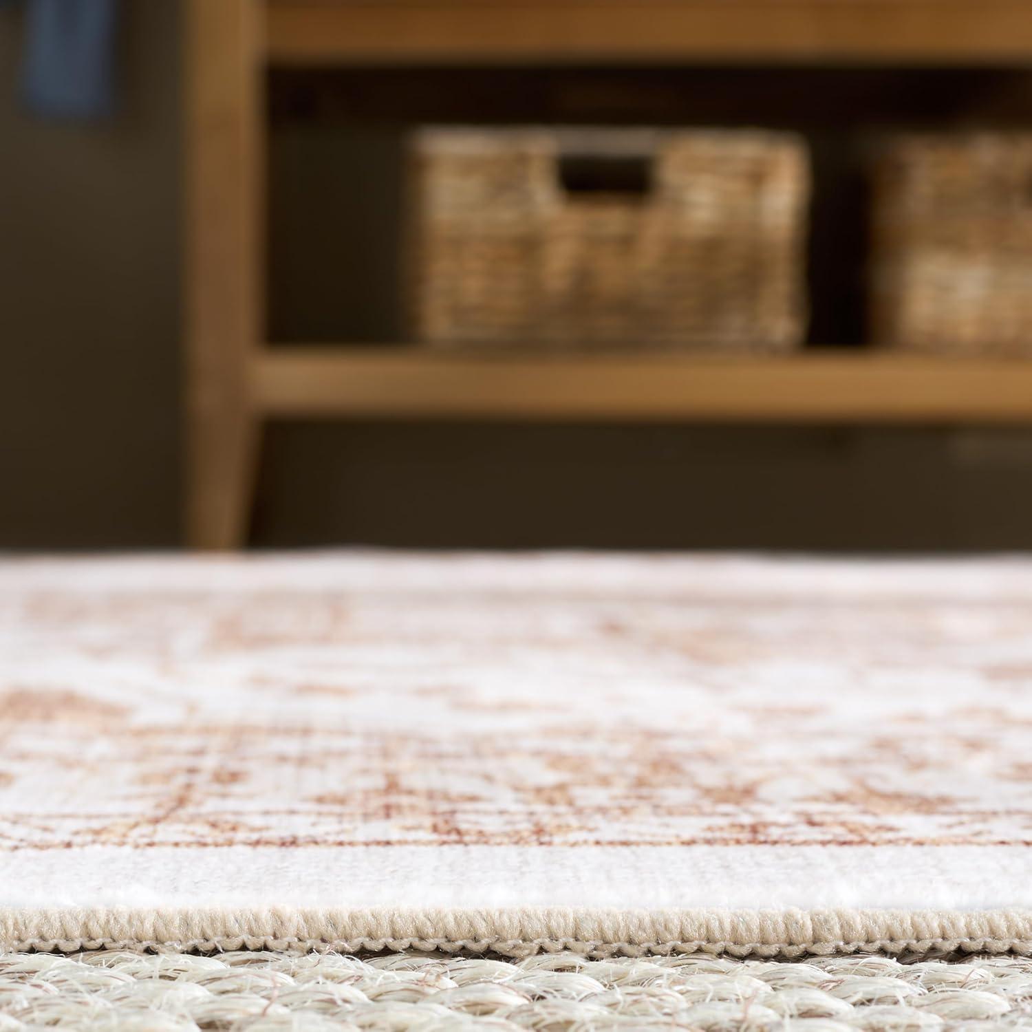 imageMartha Stewart x SAFAVIEH Machine Washable Area Rug Collection 5 x 8 Beige ampamp Gold Slip Resistant ampamp Easy Cleaning Ideal for Ideal for Living Room Bedroom Dining Space MSRW127BBeigeGold