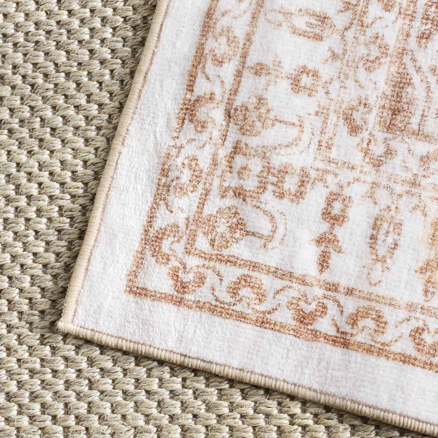 imageMartha Stewart x SAFAVIEH Machine Washable Area Rug Collection 5 x 8 Beige ampamp Gold Slip Resistant ampamp Easy Cleaning Ideal for Ideal for Living Room Bedroom Dining Space MSRW127BBeigeGold