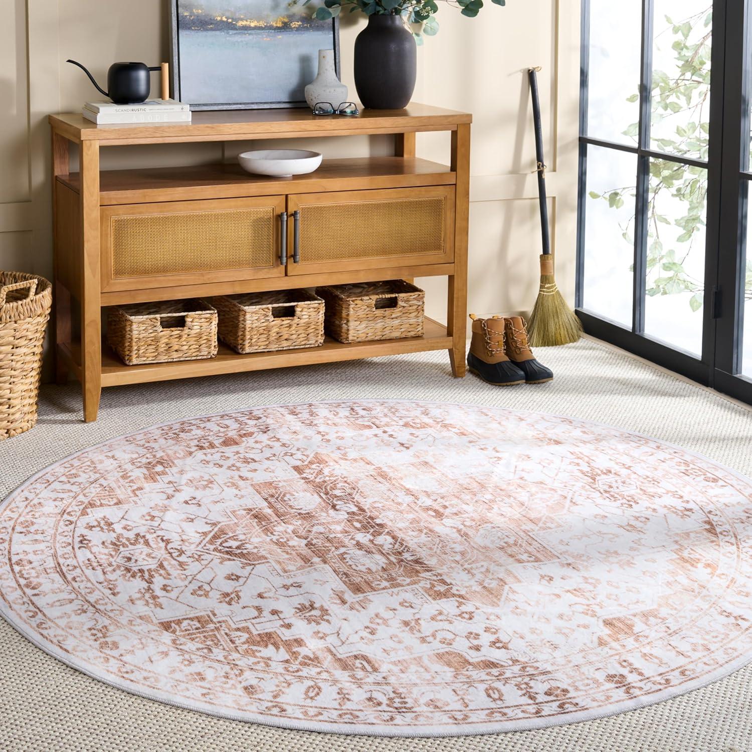 imageMartha Stewart x SAFAVIEH Machine Washable Area Rug Collection 5 x 8 Beige ampamp Gold Slip Resistant ampamp Easy Cleaning Ideal for Ideal for Living Room Bedroom Dining Space MSRW127BBeigeGold