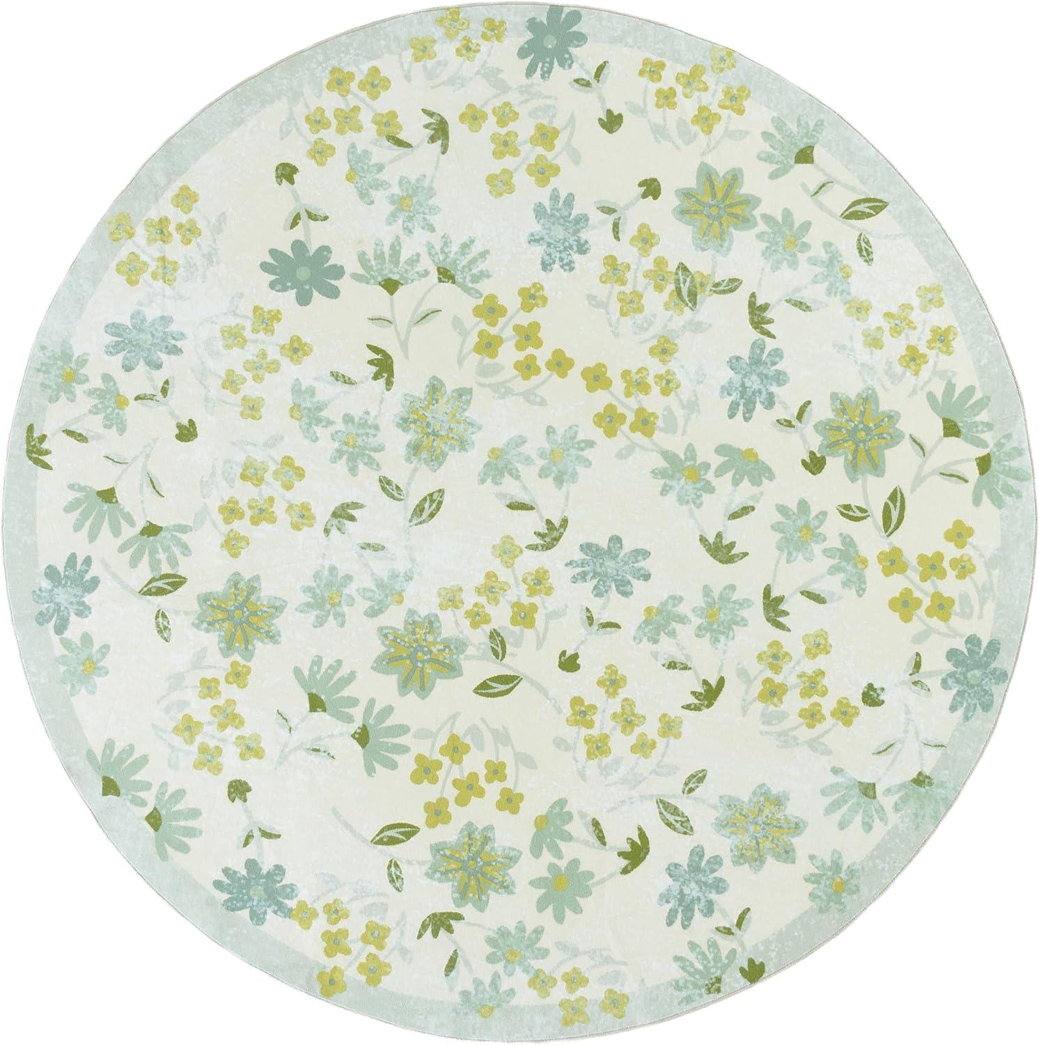 imageMartha Stewart x SAFAVIEH Machine Washable Area Rug Collection 5 x 8 Beige ampamp Light Green Slip Resistant ampamp Easy Cleaning Ideal for Ideal for Living Room Bedroom Dining Space MSRW189BBeigeLight Green