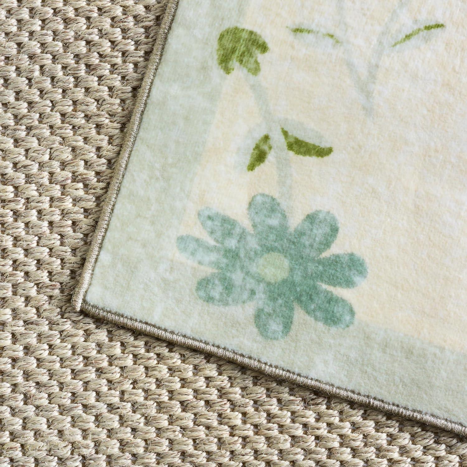 imageMartha Stewart x SAFAVIEH Machine Washable Area Rug Collection 5 x 8 Beige ampamp Light Green Slip Resistant ampamp Easy Cleaning Ideal for Ideal for Living Room Bedroom Dining Space MSRW189BBeigeLight Green