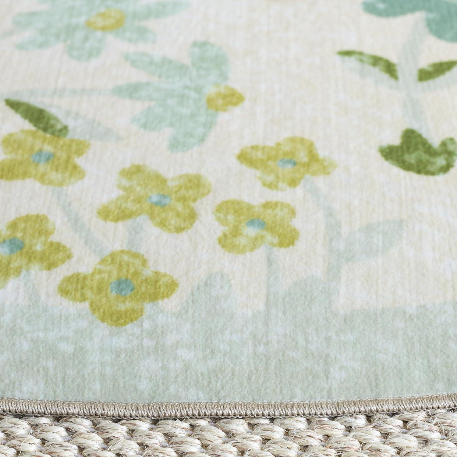 imageMartha Stewart x SAFAVIEH Machine Washable Area Rug Collection 5 x 8 Beige ampamp Light Green Slip Resistant ampamp Easy Cleaning Ideal for Ideal for Living Room Bedroom Dining Space MSRW189BBeigeLight Green