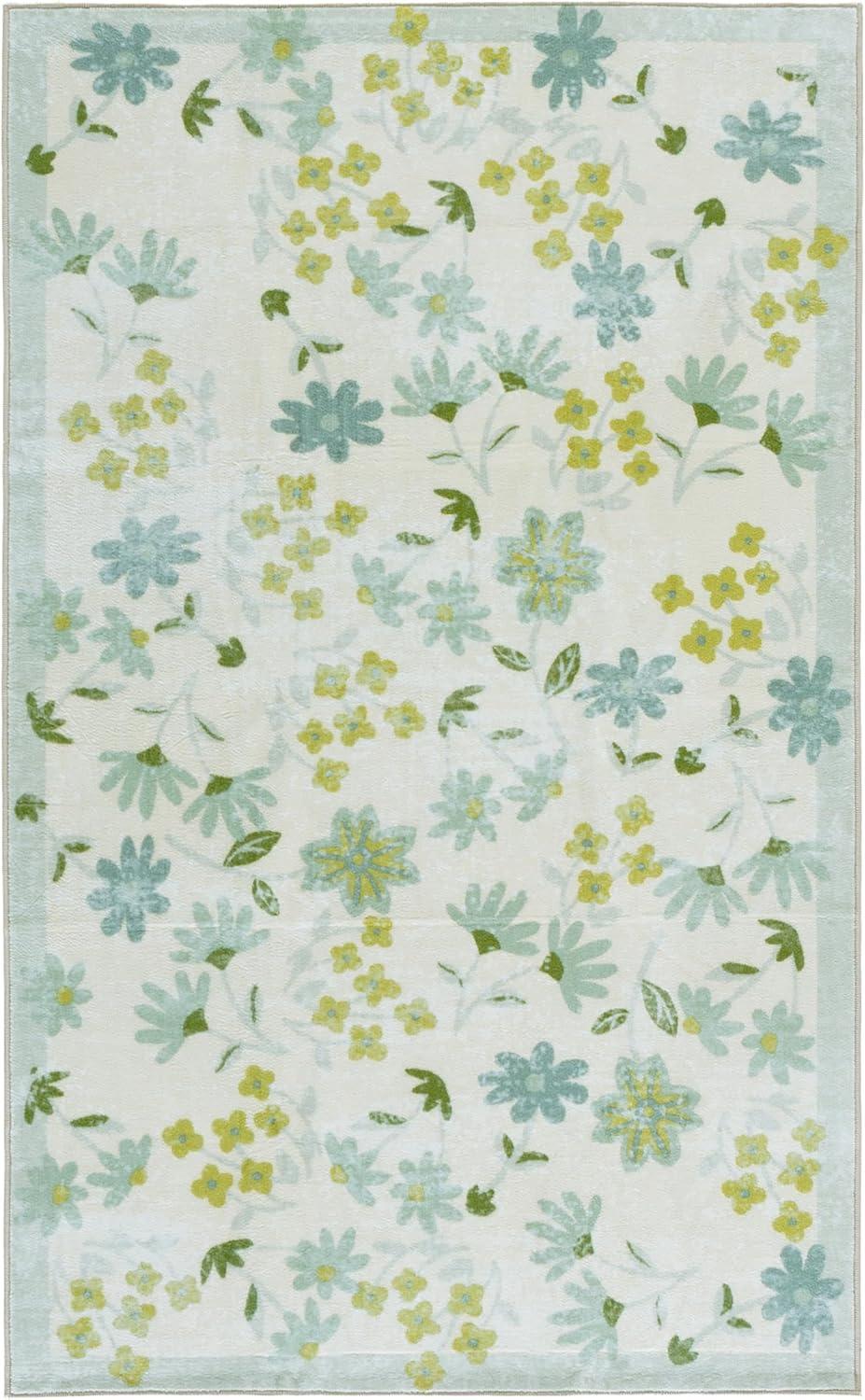 imageMartha Stewart x SAFAVIEH Machine Washable Area Rug Collection 5 x 8 Beige ampamp Light Green Slip Resistant ampamp Easy Cleaning Ideal for Ideal for Living Room Bedroom Dining Space MSRW189BBeigeLight Green