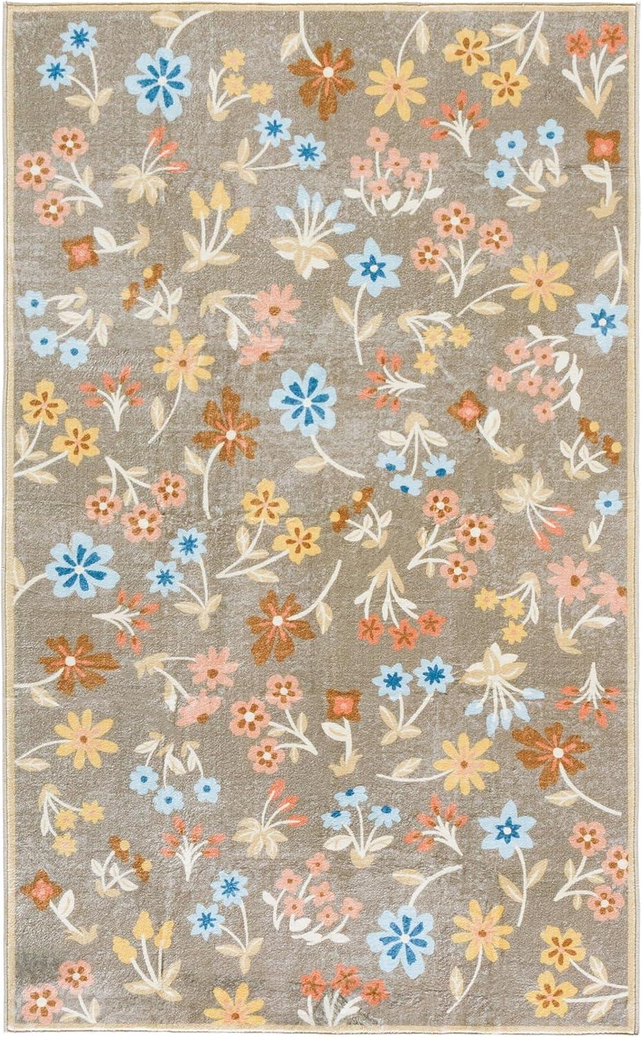 imageMartha Stewart x SAFAVIEH Machine Washable Area Rug Collection 5 x 8 Dark Beige ampamp Light Blue Slip Resistant ampamp Easy Cleaning Ideal for Ideal for Living Room Bedroom Dining Space MSRW187CDark BeigeLight Blue